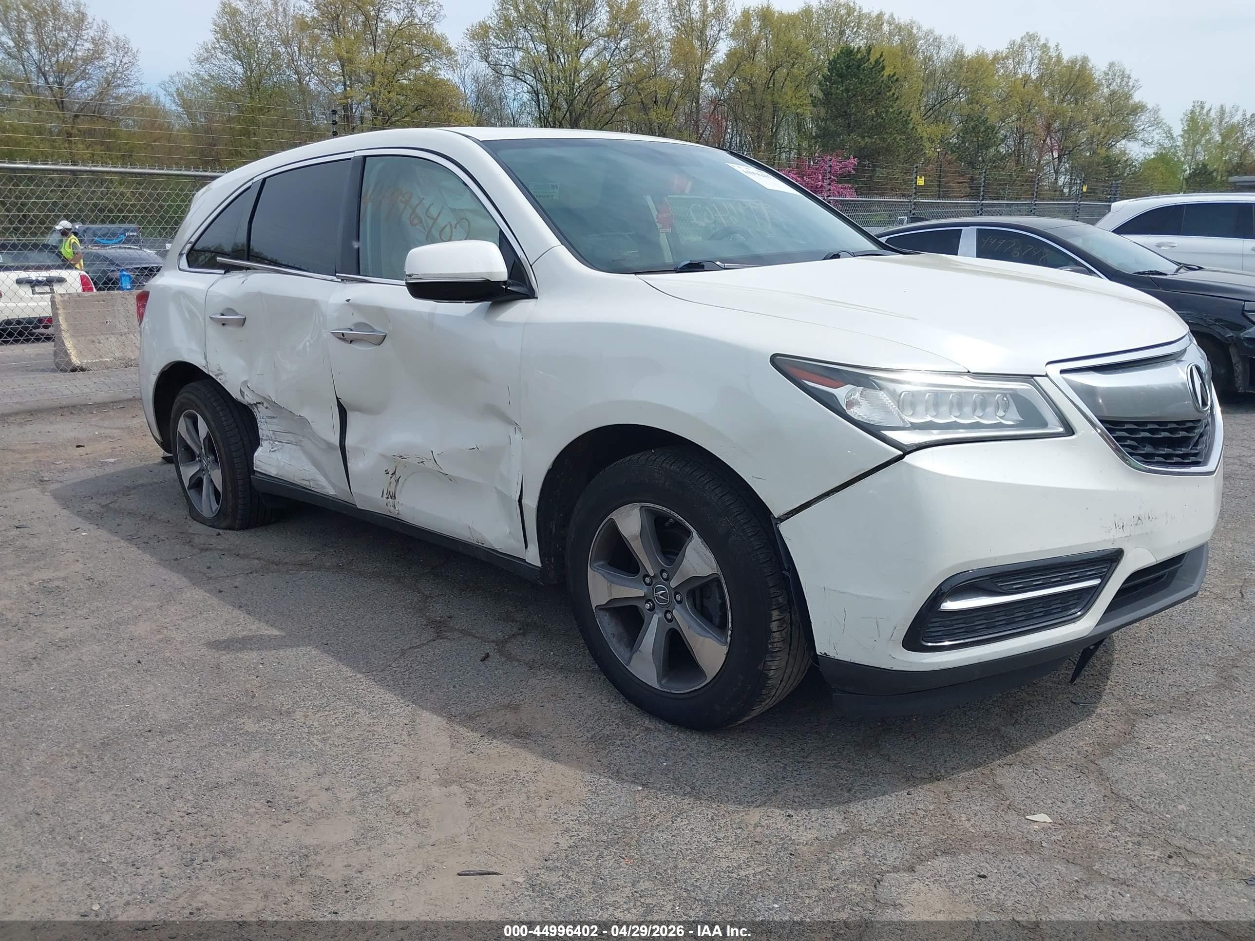 2014 Acura Mdx White vin: 5FRYD4H26EB013637