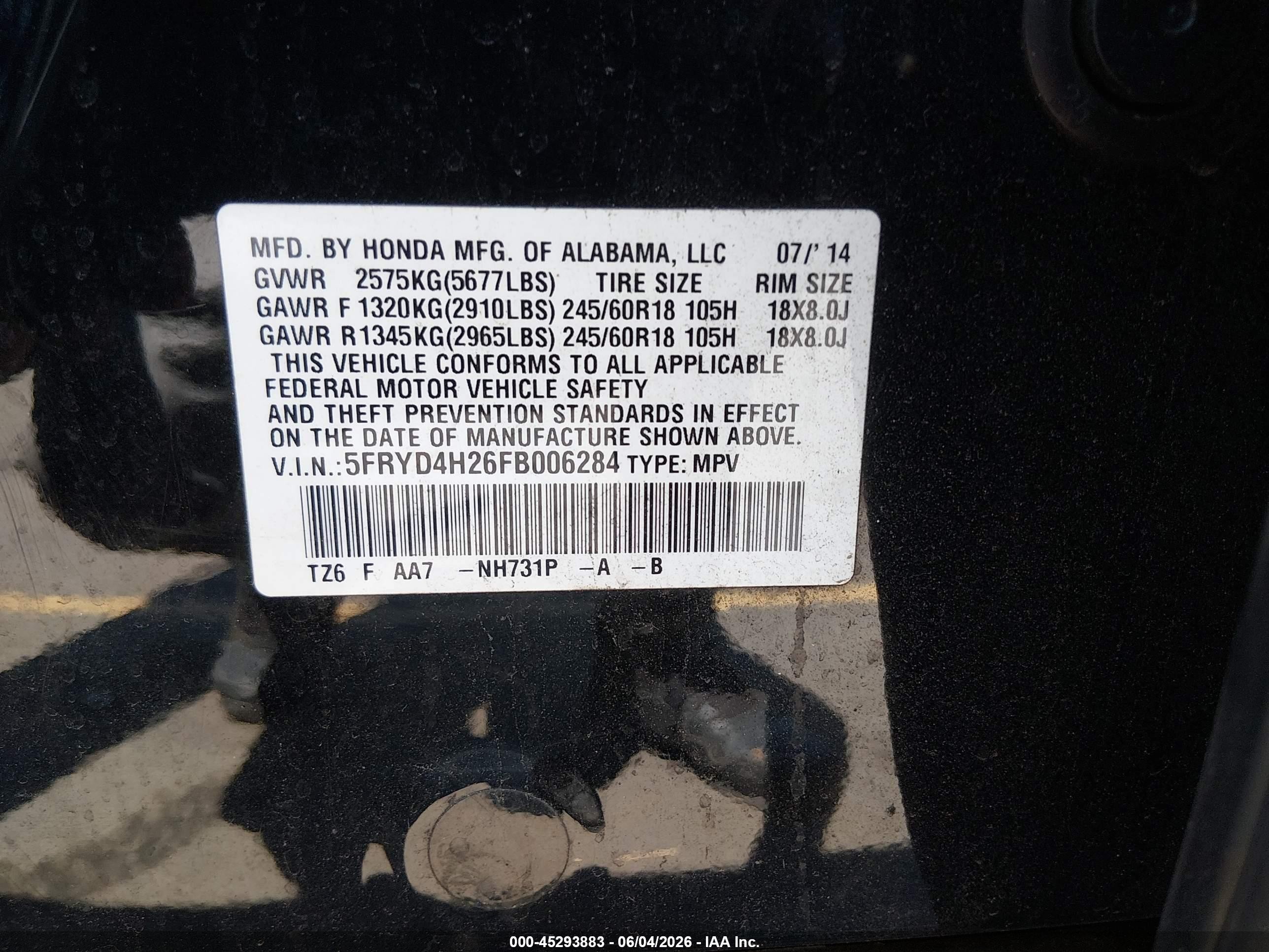 2015 Acura Mdx   Black vin: 5FRYD4H26FB006284