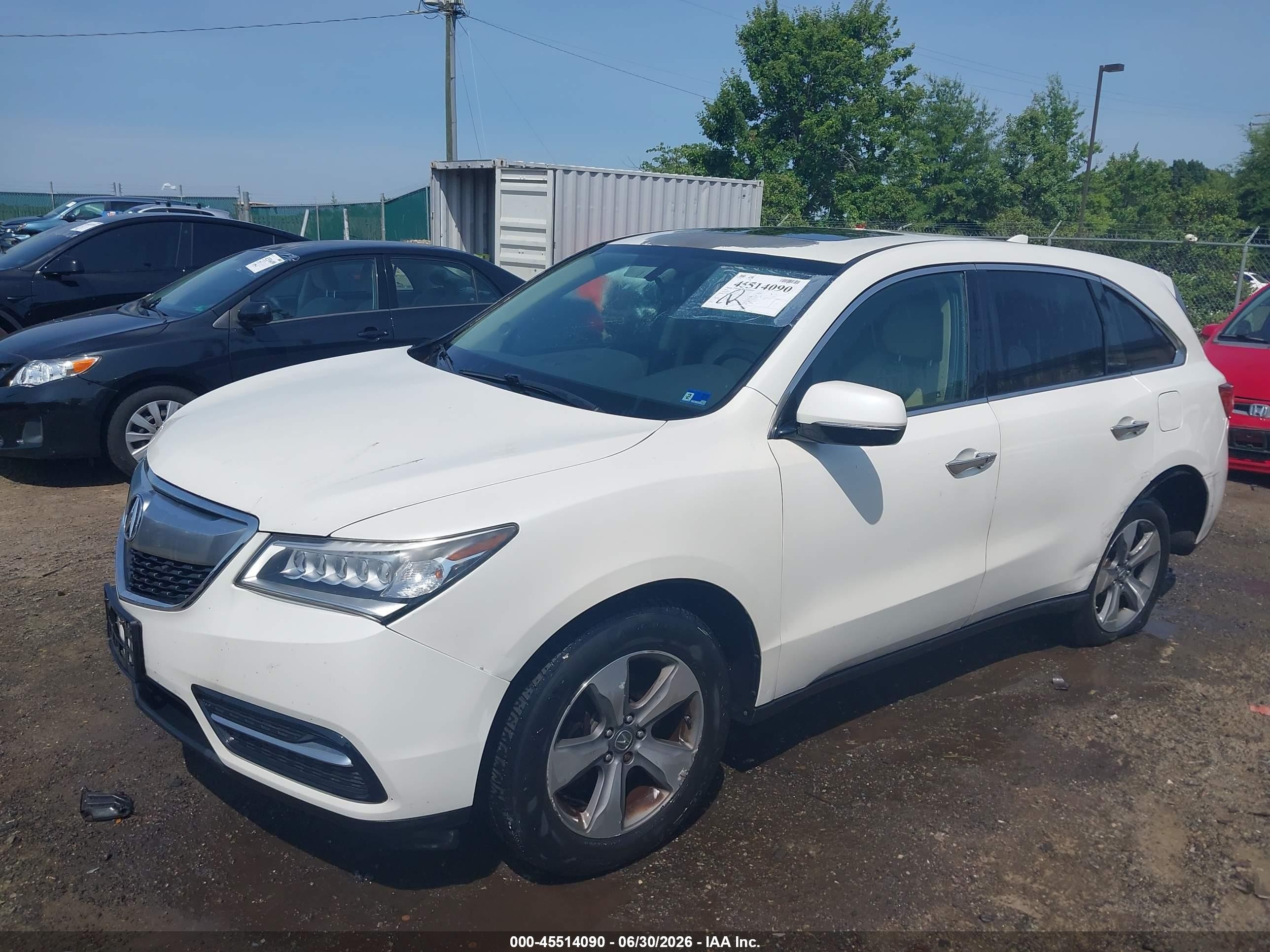 2015 Acura Mdx   White vin: 5FRYD4H26FB033016