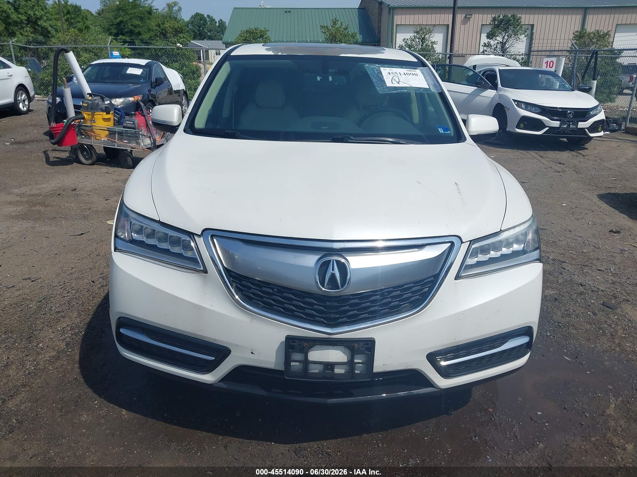 2015 Acura Mdx   White vin: 5FRYD4H26FB033016