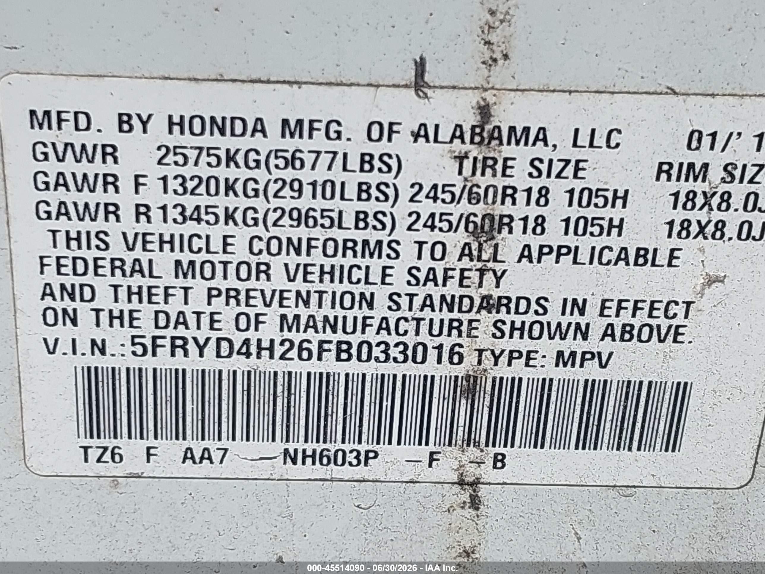 2015 Acura Mdx   White vin: 5FRYD4H26FB033016