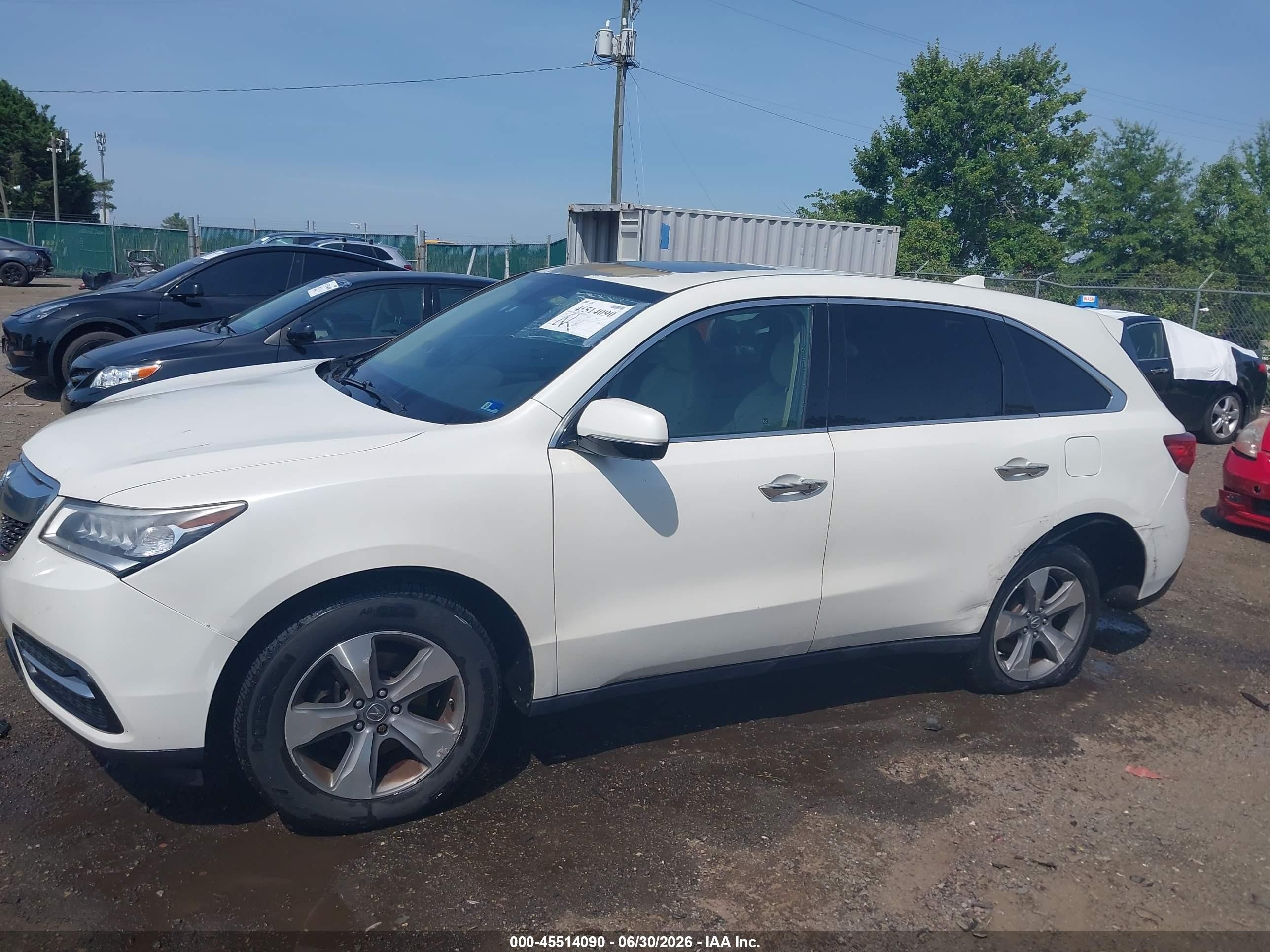 2015 Acura Mdx   White vin: 5FRYD4H26FB033016