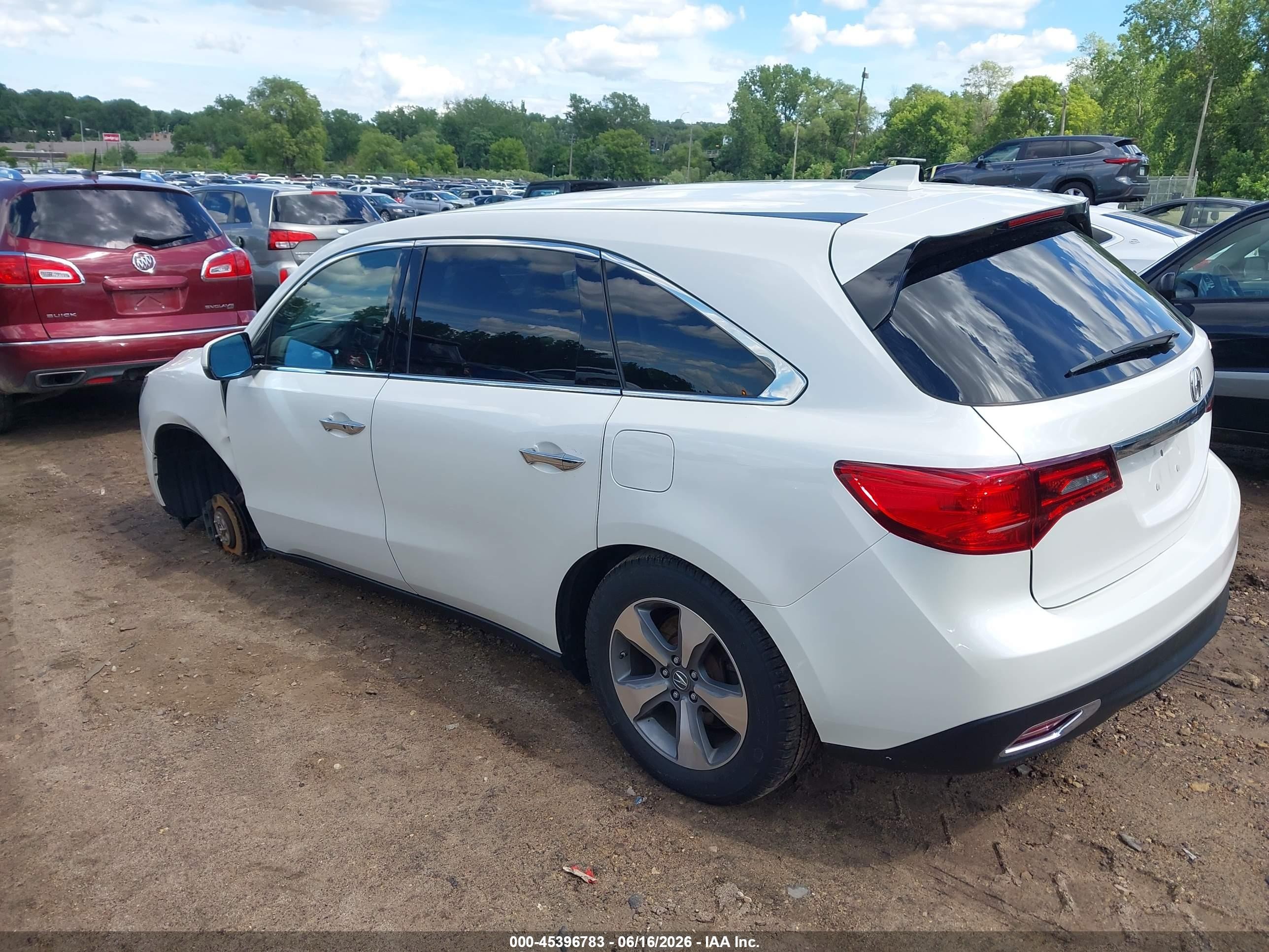 2014 Acura Mdx   White vin: 5FRYD4H27EB010486