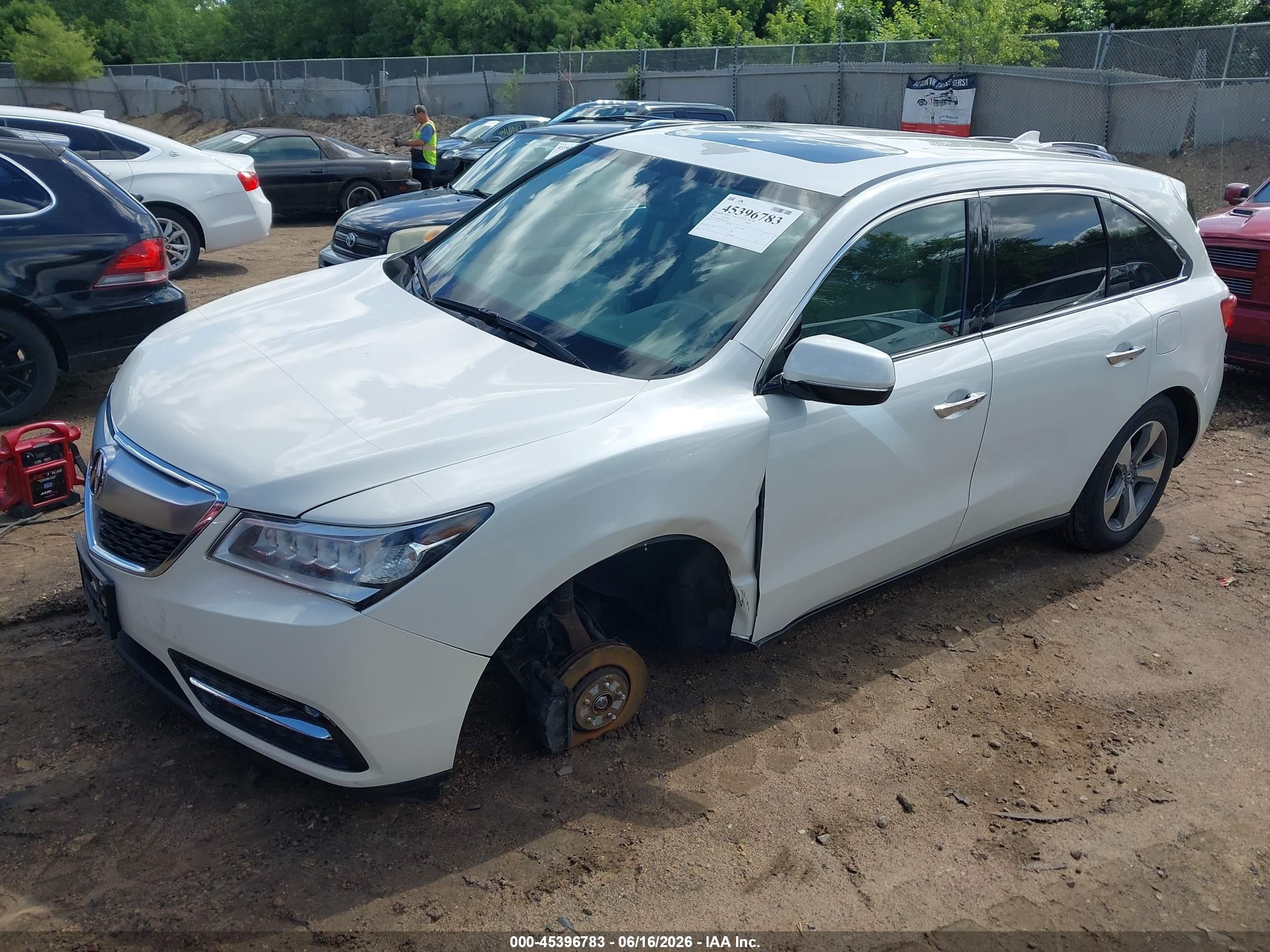 2014 Acura Mdx   White vin: 5FRYD4H27EB010486