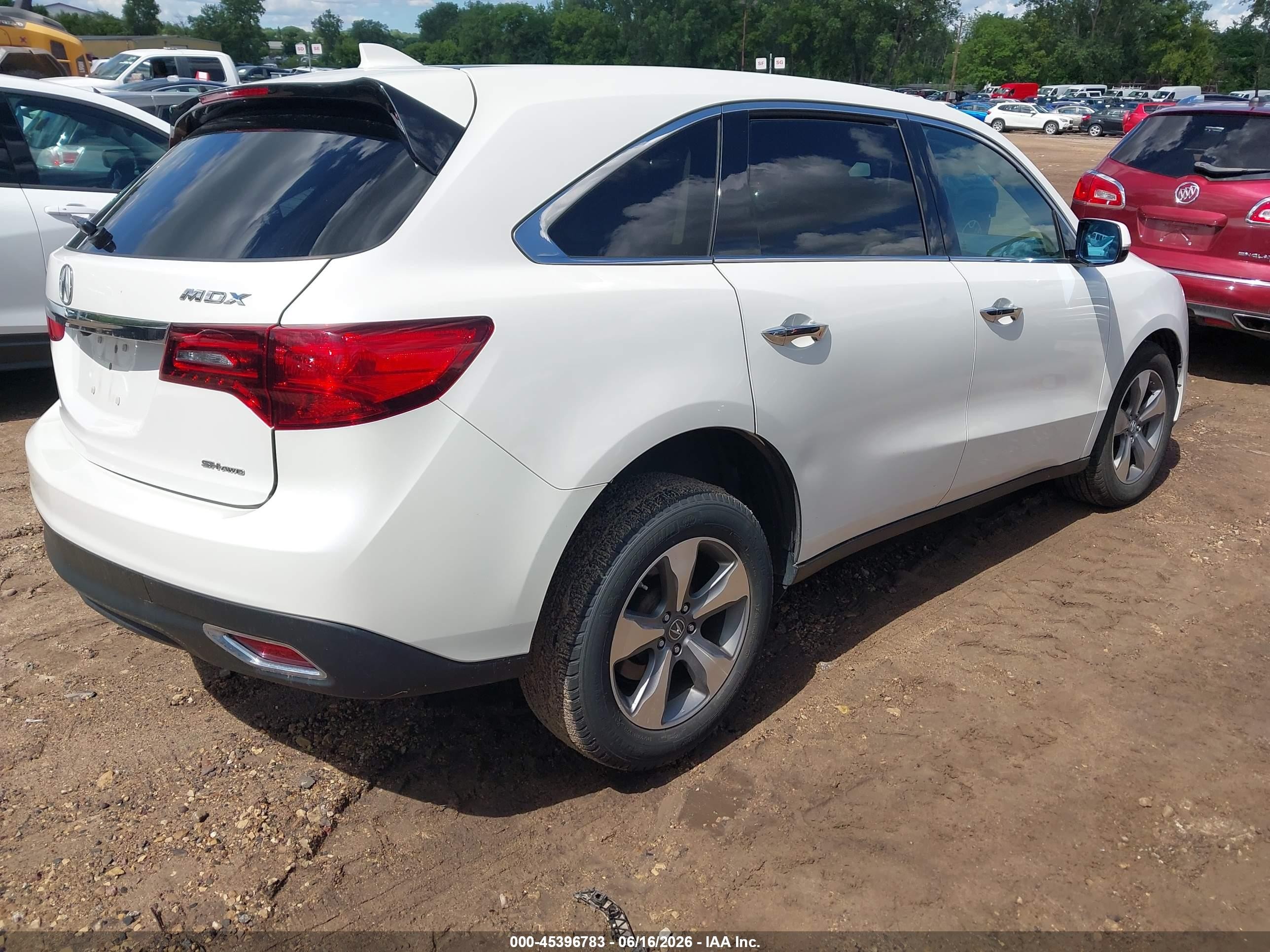 2014 Acura Mdx   White vin: 5FRYD4H27EB010486