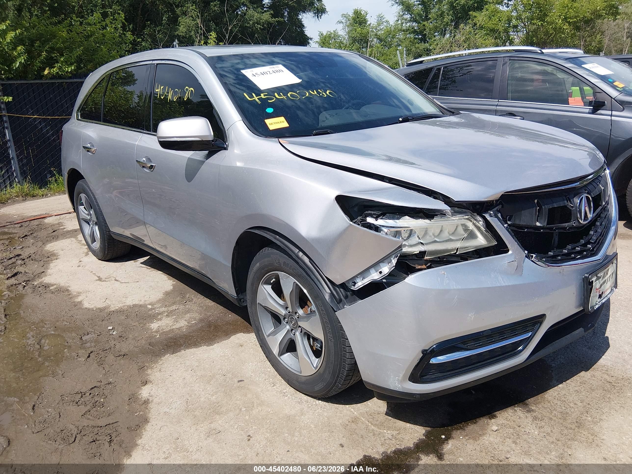 2014 Acura Mdx Silver vin: 5FRYD4H27EB031211