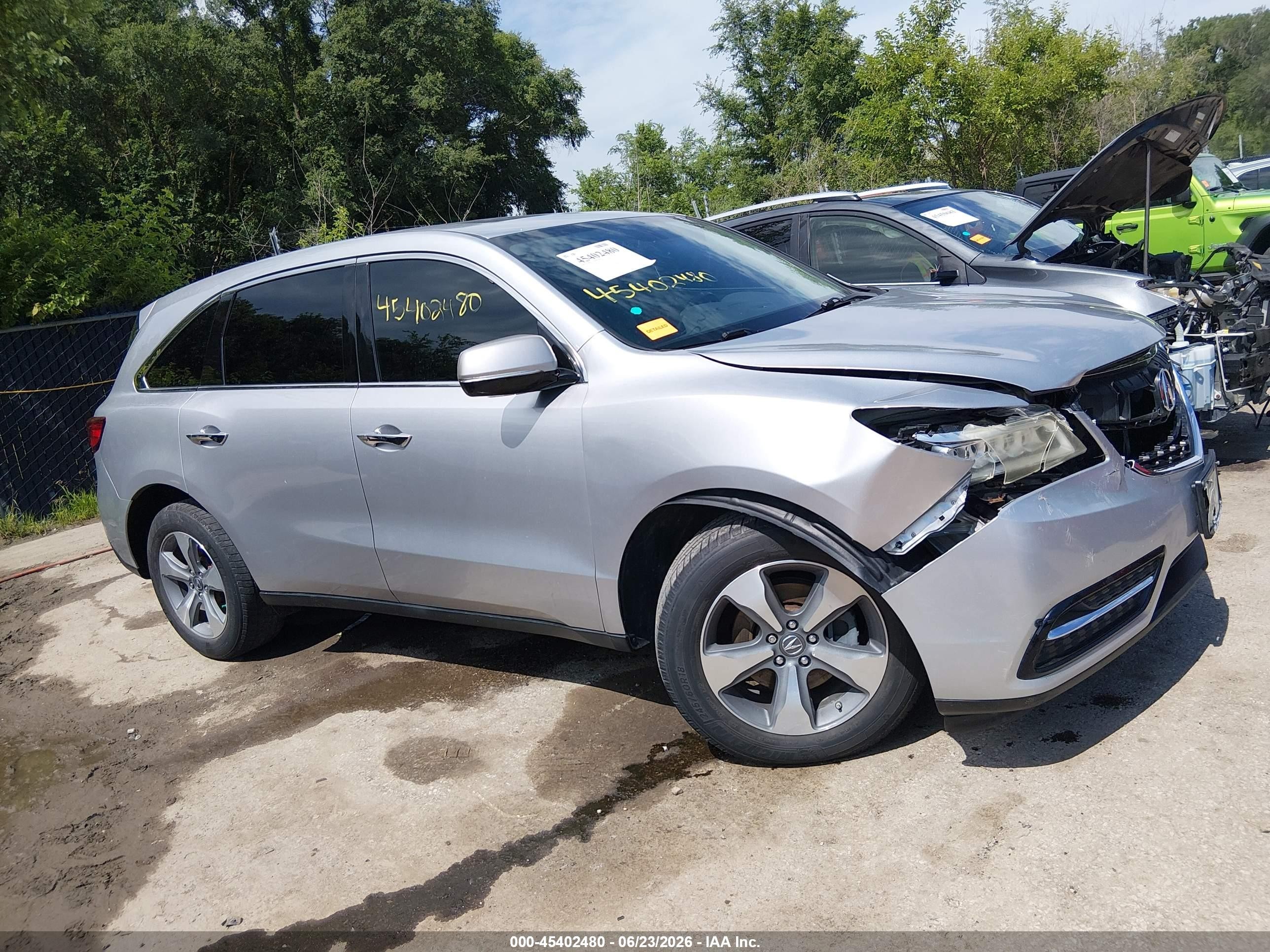 2014 Acura Mdx Silver vin: 5FRYD4H27EB031211