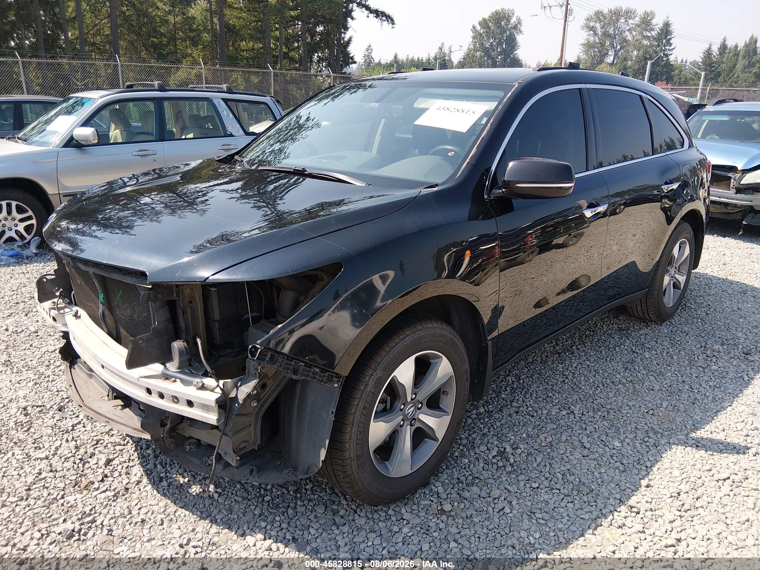2014 Acura Mdx   Черный vin: 5FRYD4H29EB002681