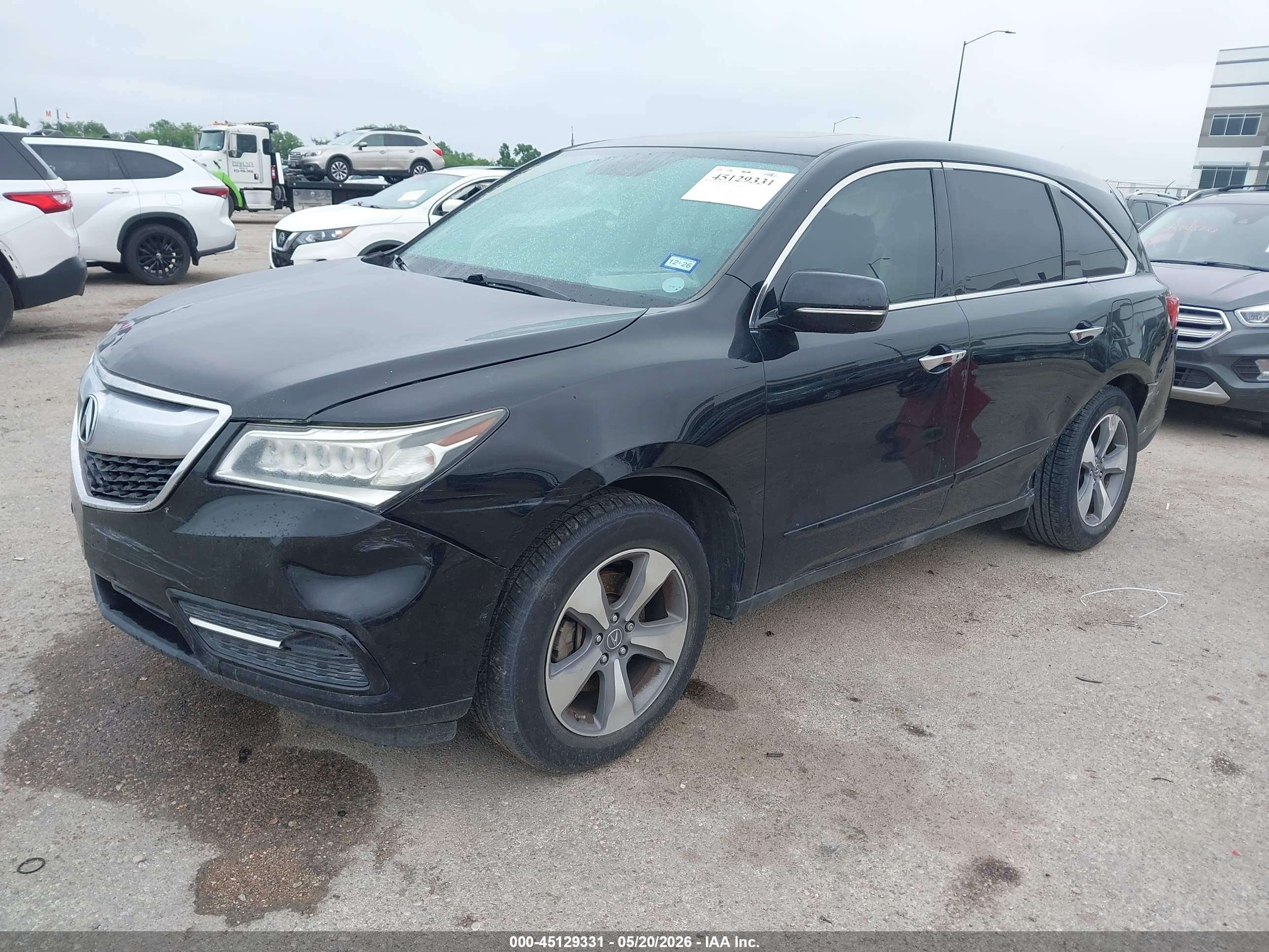 2014 Acura Mdx   Black vin: 5FRYD4H29EB008089