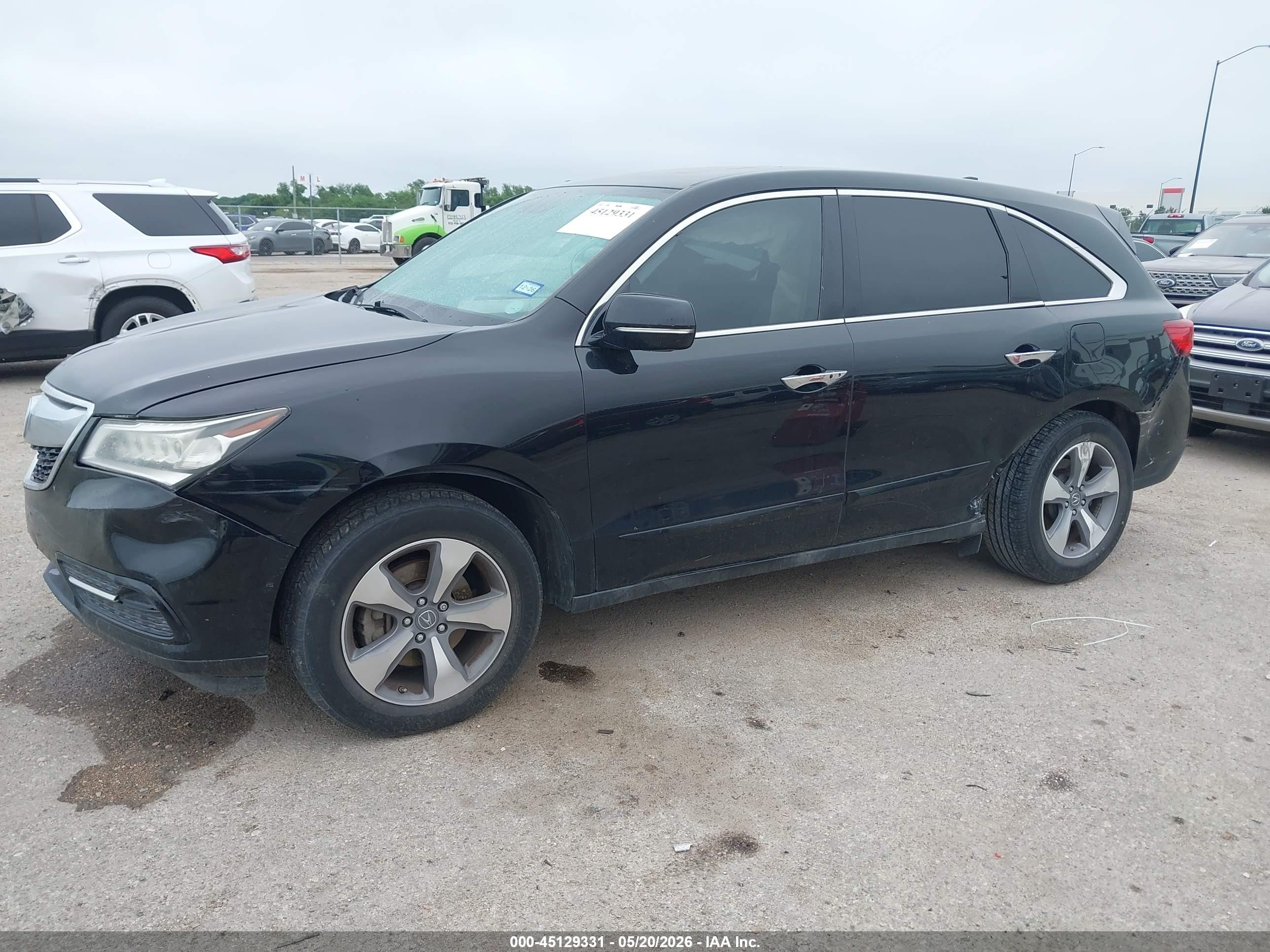 2014 Acura Mdx   Black vin: 5FRYD4H29EB008089