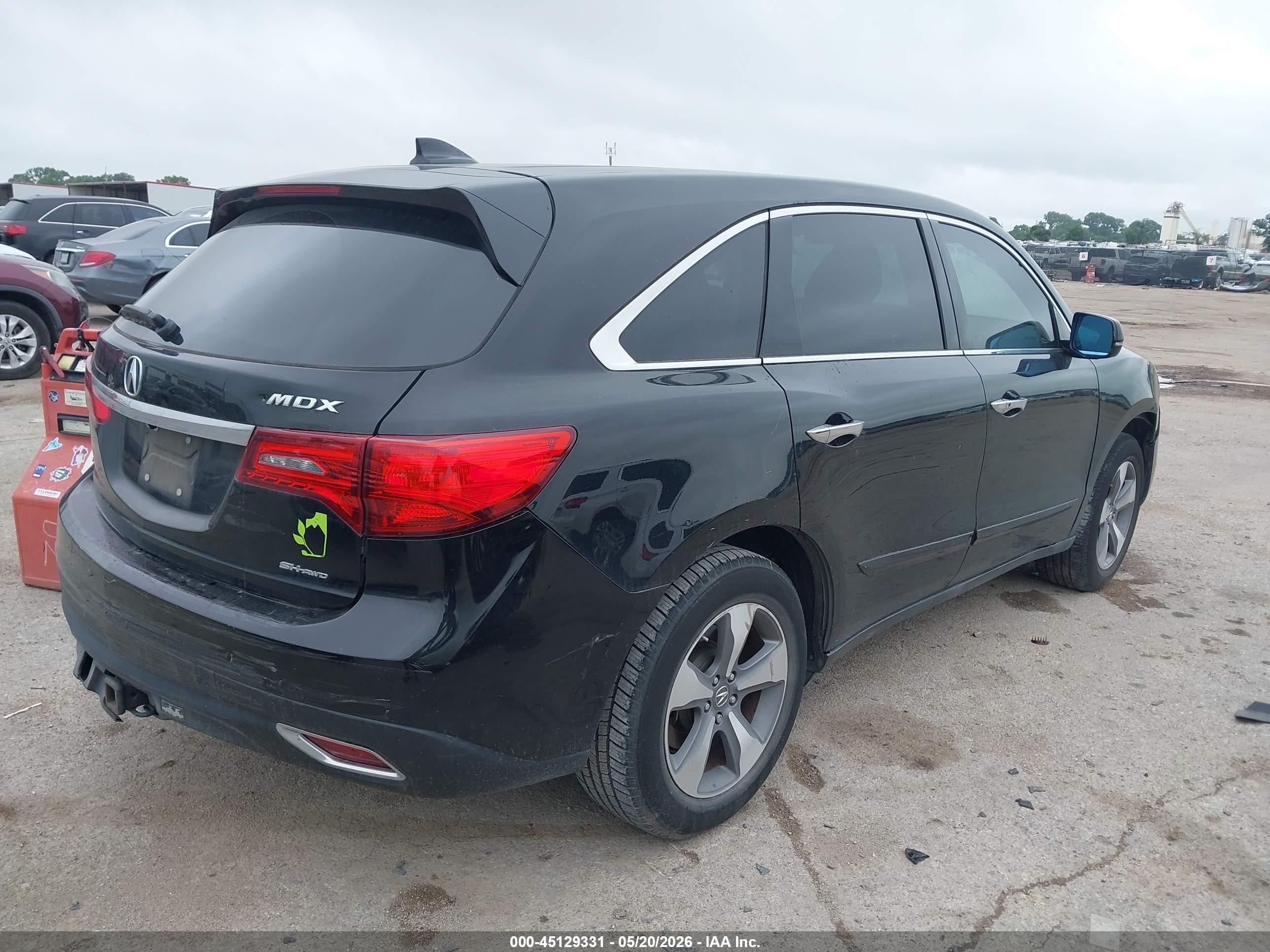 2014 Acura Mdx   Black vin: 5FRYD4H29EB008089