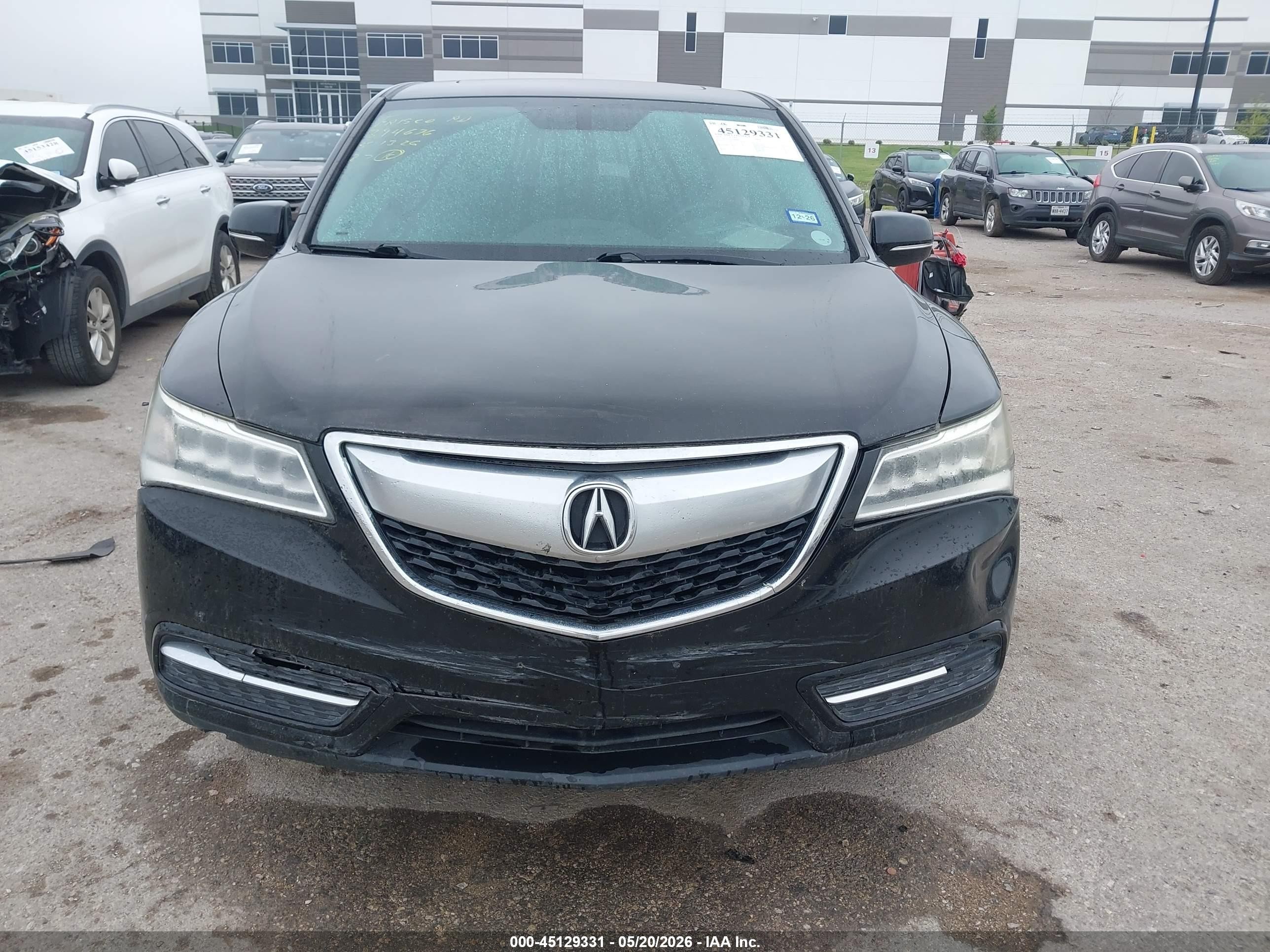 2014 Acura Mdx   Black vin: 5FRYD4H29EB008089
