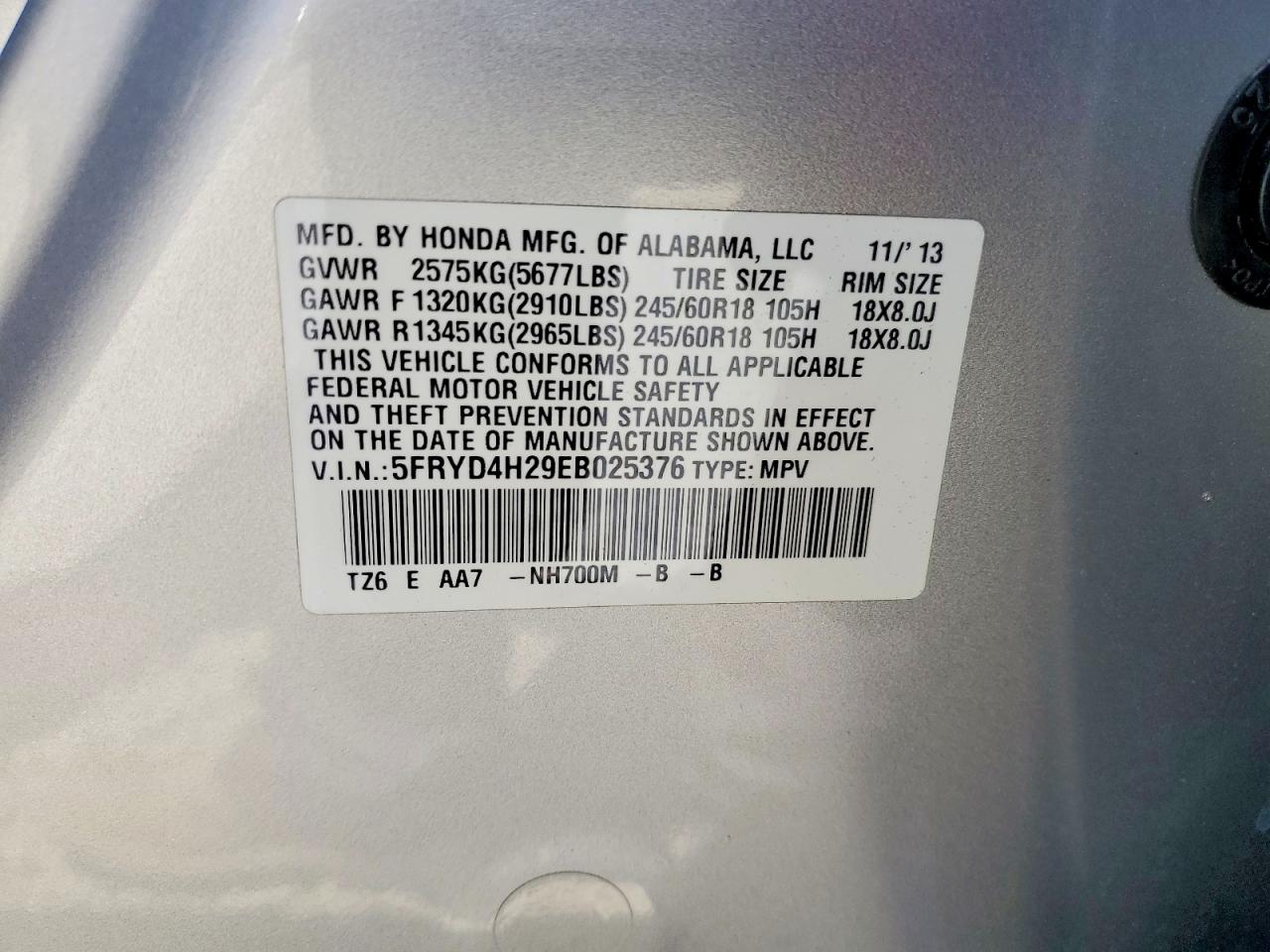 2014 Acura Mdx Gray vin: 5FRYD4H29EB025376