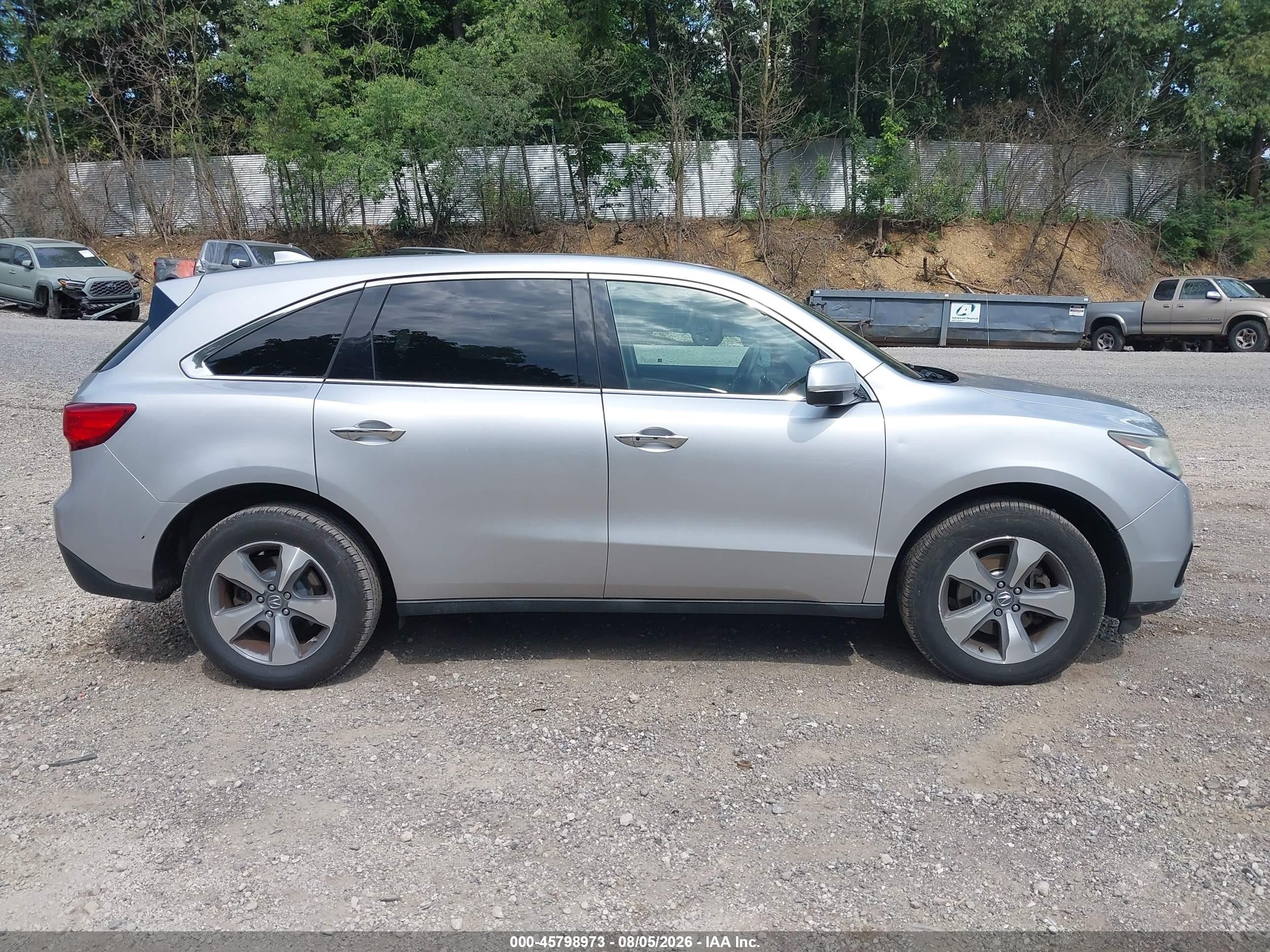 2014 Acura Mdx   Серебряный vin: 5FRYD4H29EB037818