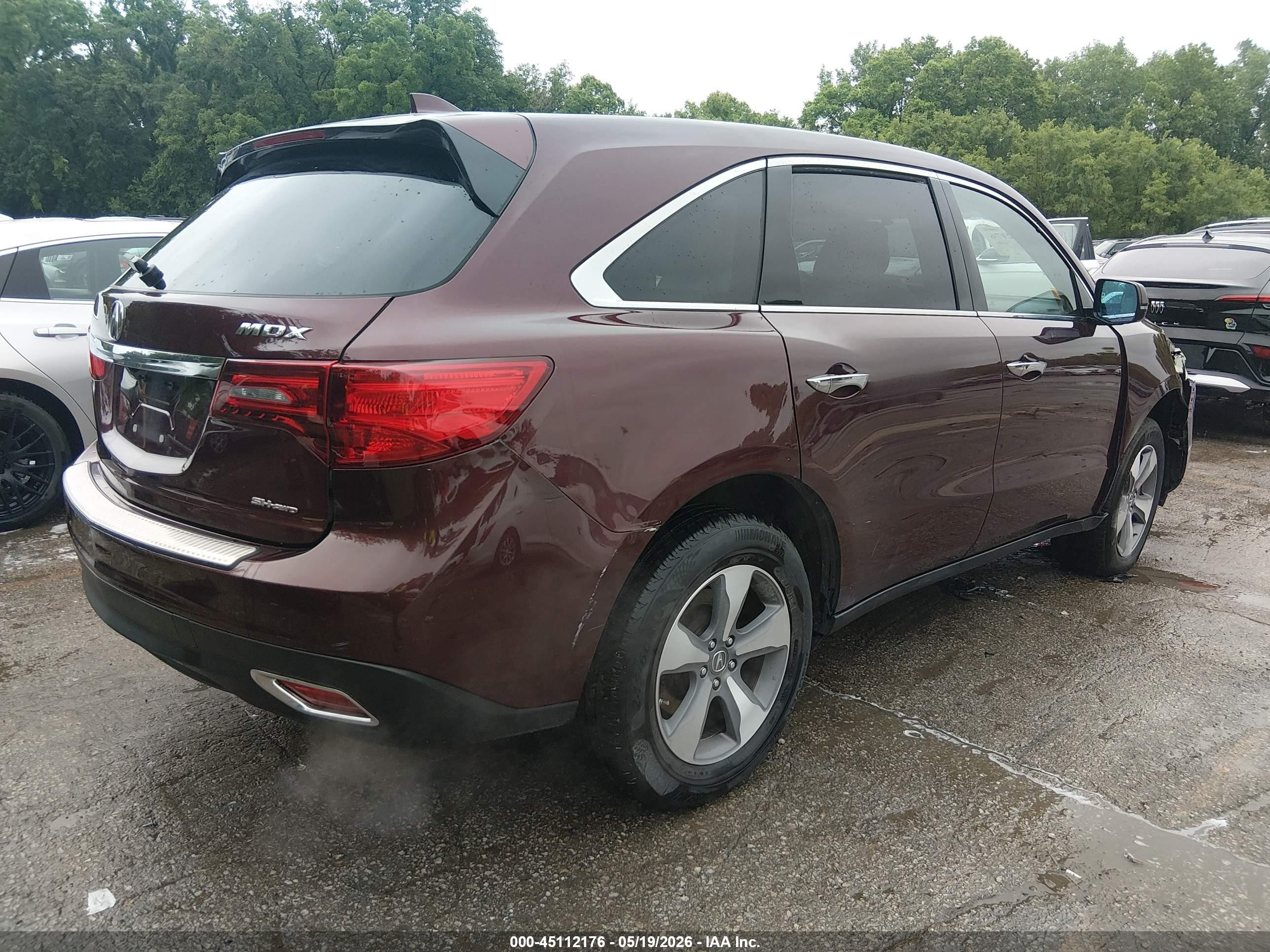 2014 Acura Mdx   Burgundy vin: 5FRYD4H2XEB035513