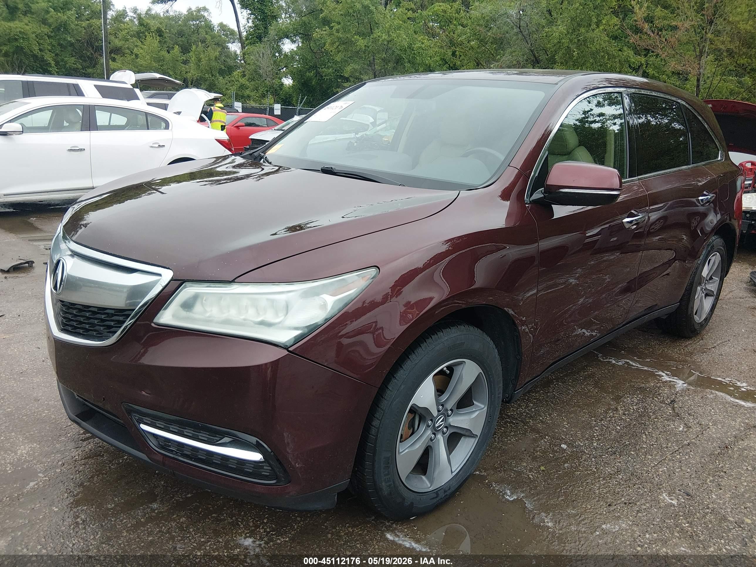 2014 Acura Mdx   Burgundy vin: 5FRYD4H2XEB035513