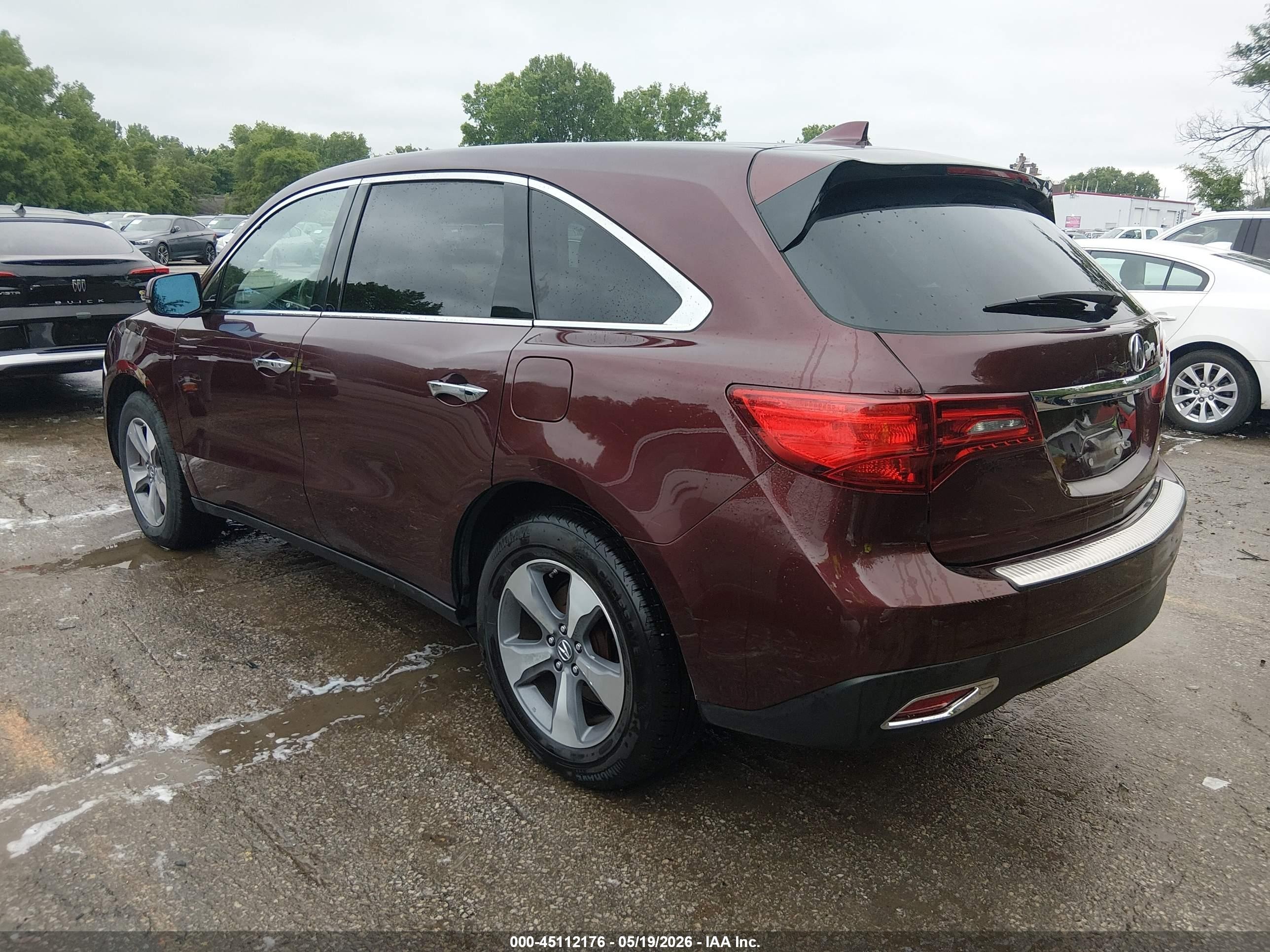 2014 Acura Mdx   Burgundy vin: 5FRYD4H2XEB035513