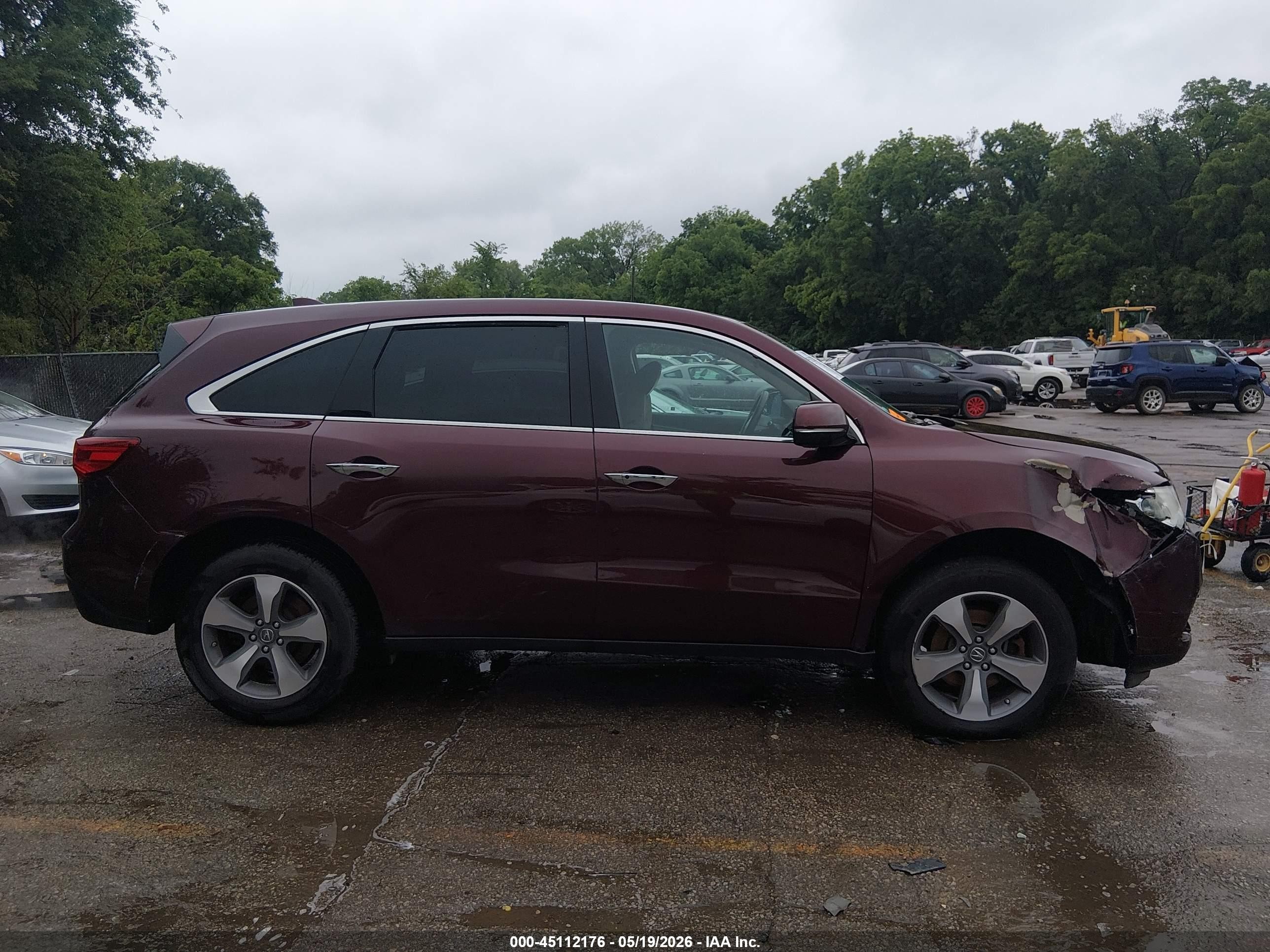 2014 Acura Mdx   Burgundy vin: 5FRYD4H2XEB035513