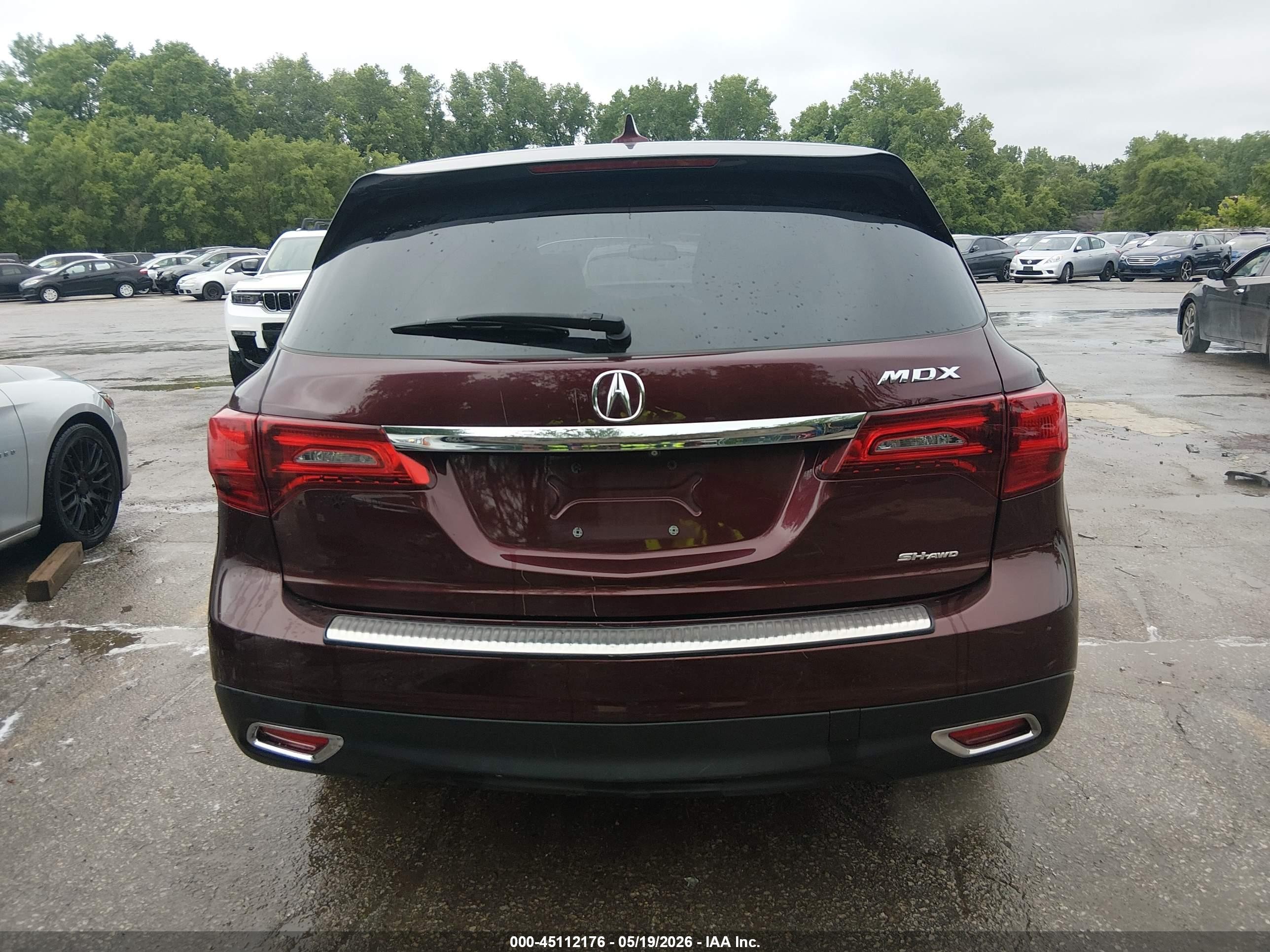 2014 Acura Mdx   Burgundy vin: 5FRYD4H2XEB035513