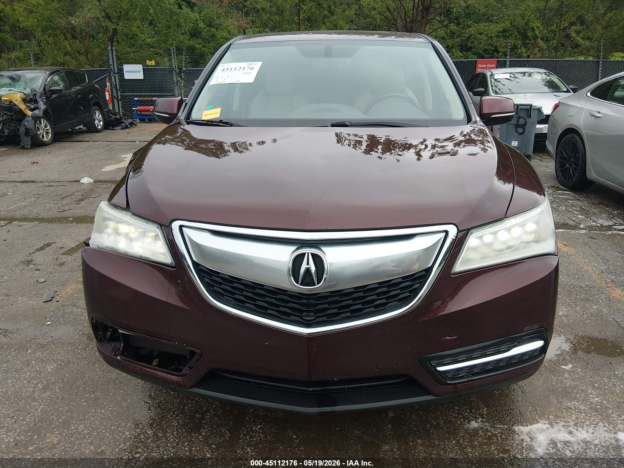 2014 Acura Mdx   Burgundy vin: 5FRYD4H2XEB035513