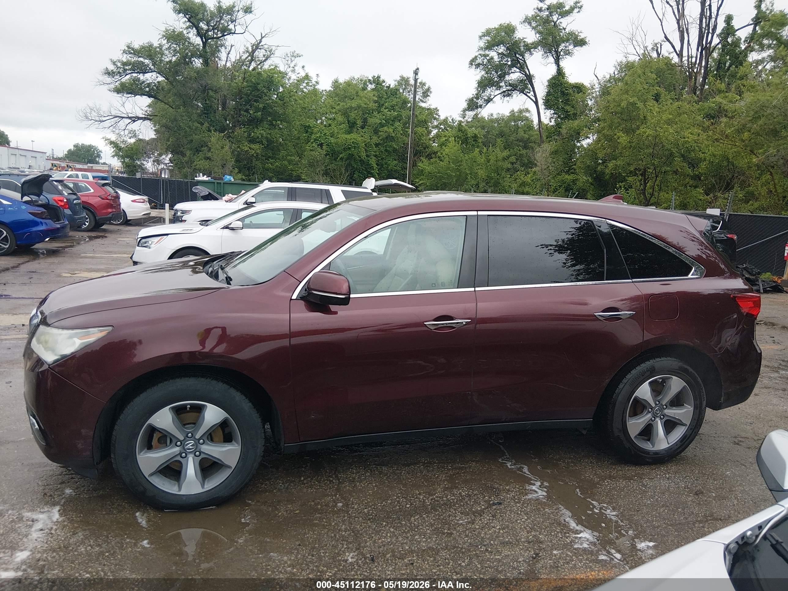 2014 Acura Mdx   Burgundy vin: 5FRYD4H2XEB035513