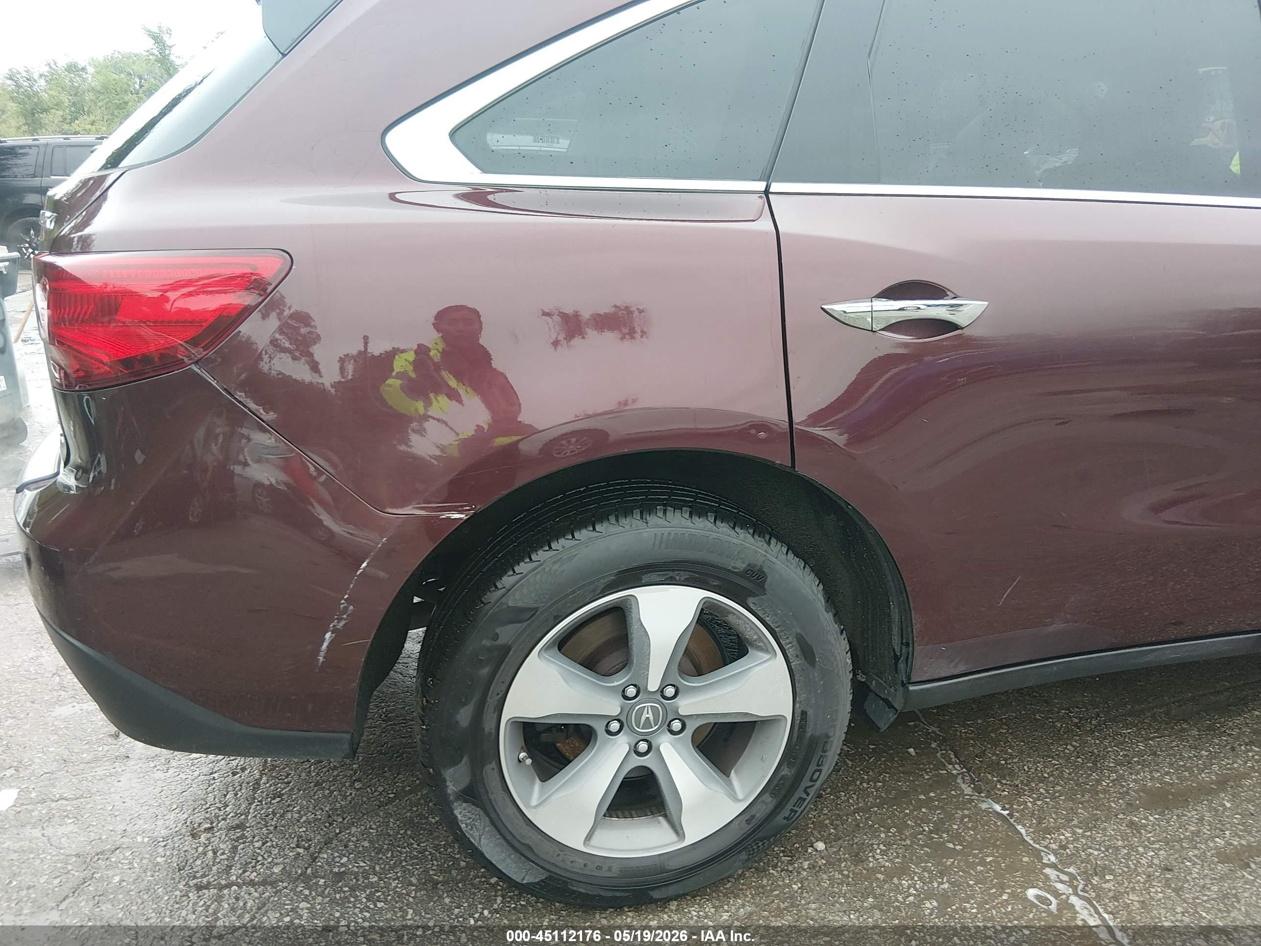 2014 Acura Mdx   Burgundy vin: 5FRYD4H2XEB035513