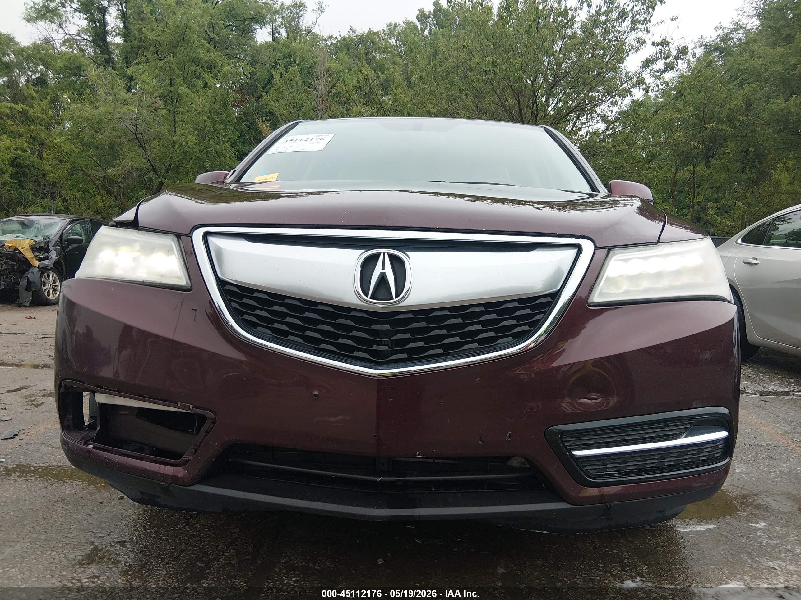 2014 Acura Mdx   Burgundy vin: 5FRYD4H2XEB035513