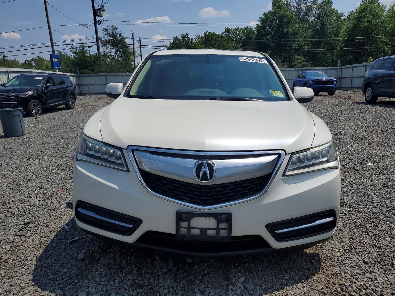 2015 Acura Mdx White vin: 5FRYD4H2XFB018714