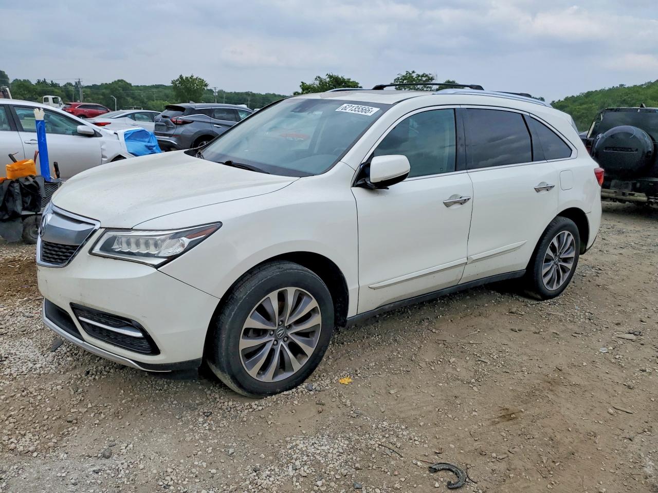 2014 Acura Mdx Technology White vin: 5FRYD4H40EB007480