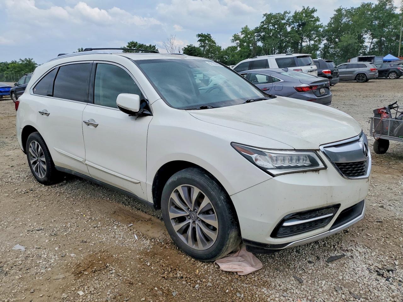 2014 Acura Mdx Technology White vin: 5FRYD4H40EB007480