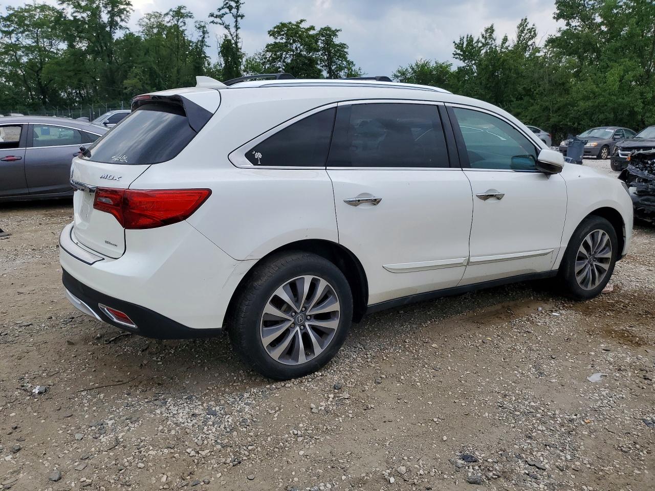 2014 Acura Mdx Technology White vin: 5FRYD4H40EB007480