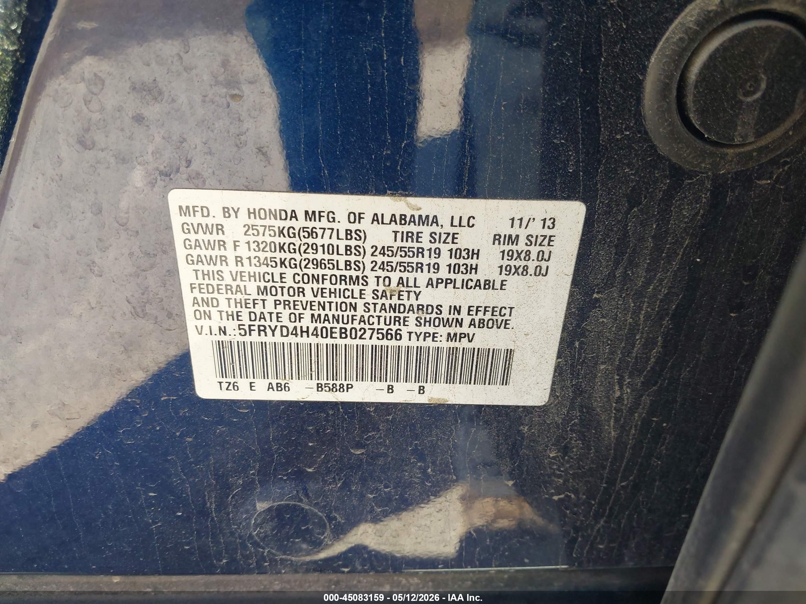 2014 Acura Mdx Technology Package Blue vin: 5FRYD4H40EB027566