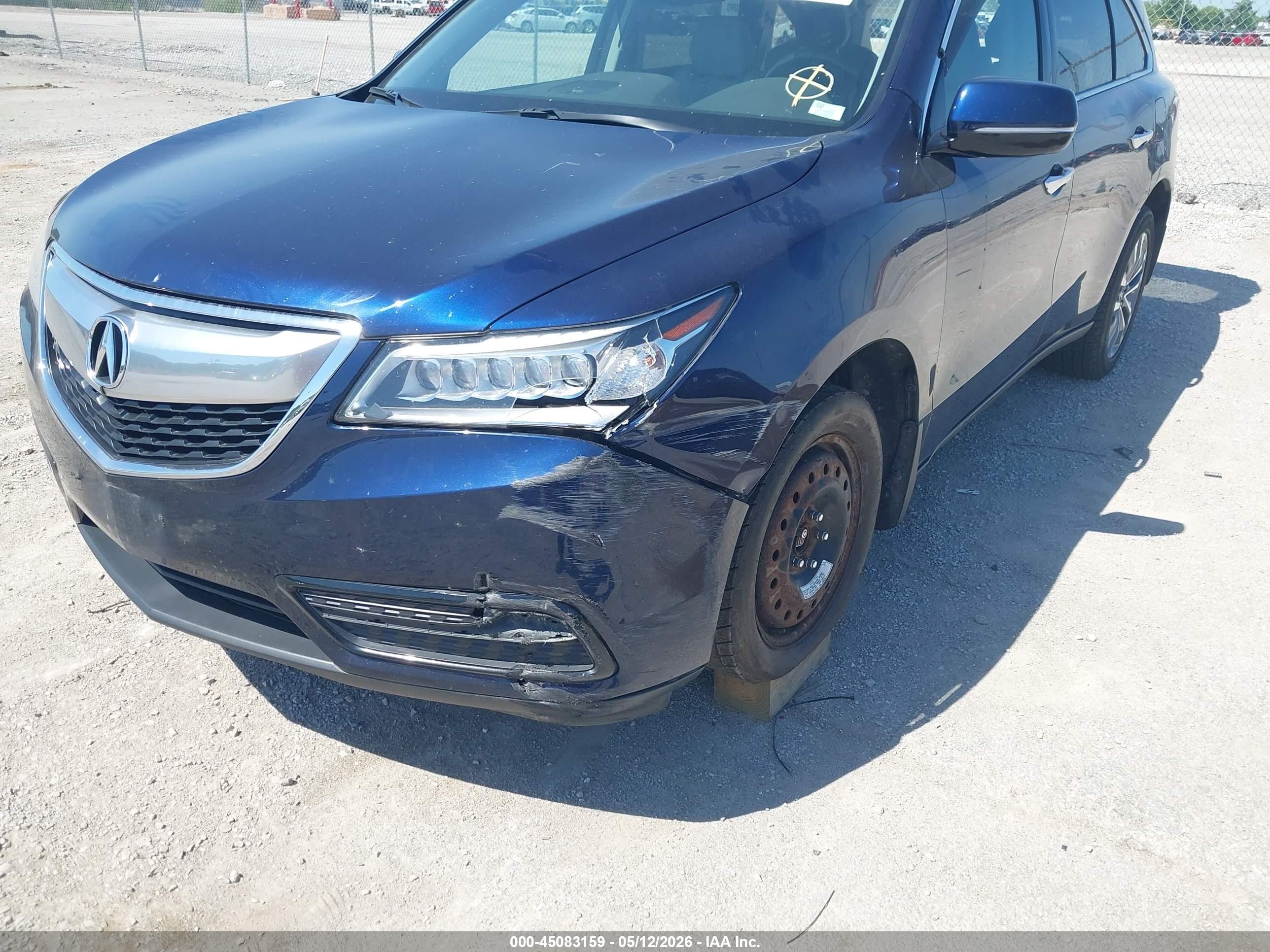 2014 Acura Mdx Technology Package Blue vin: 5FRYD4H40EB027566