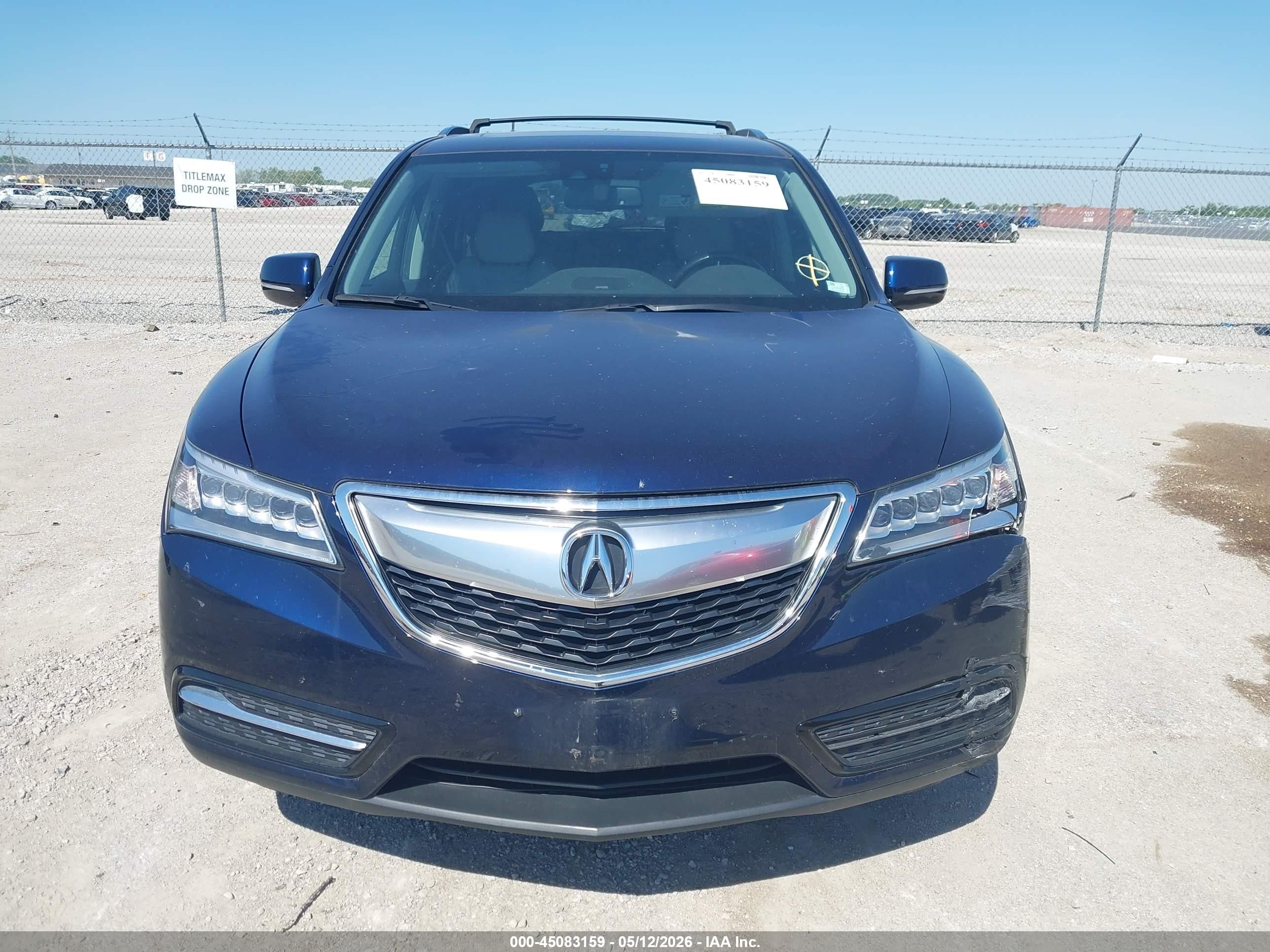 2014 Acura Mdx Technology Package Blue vin: 5FRYD4H40EB027566
