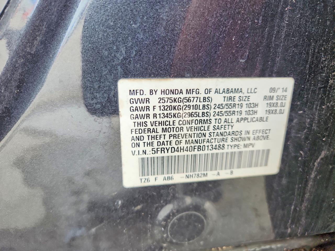 2015 Acura Mdx Technology Charcoal vin: 5FRYD4H40FB013488