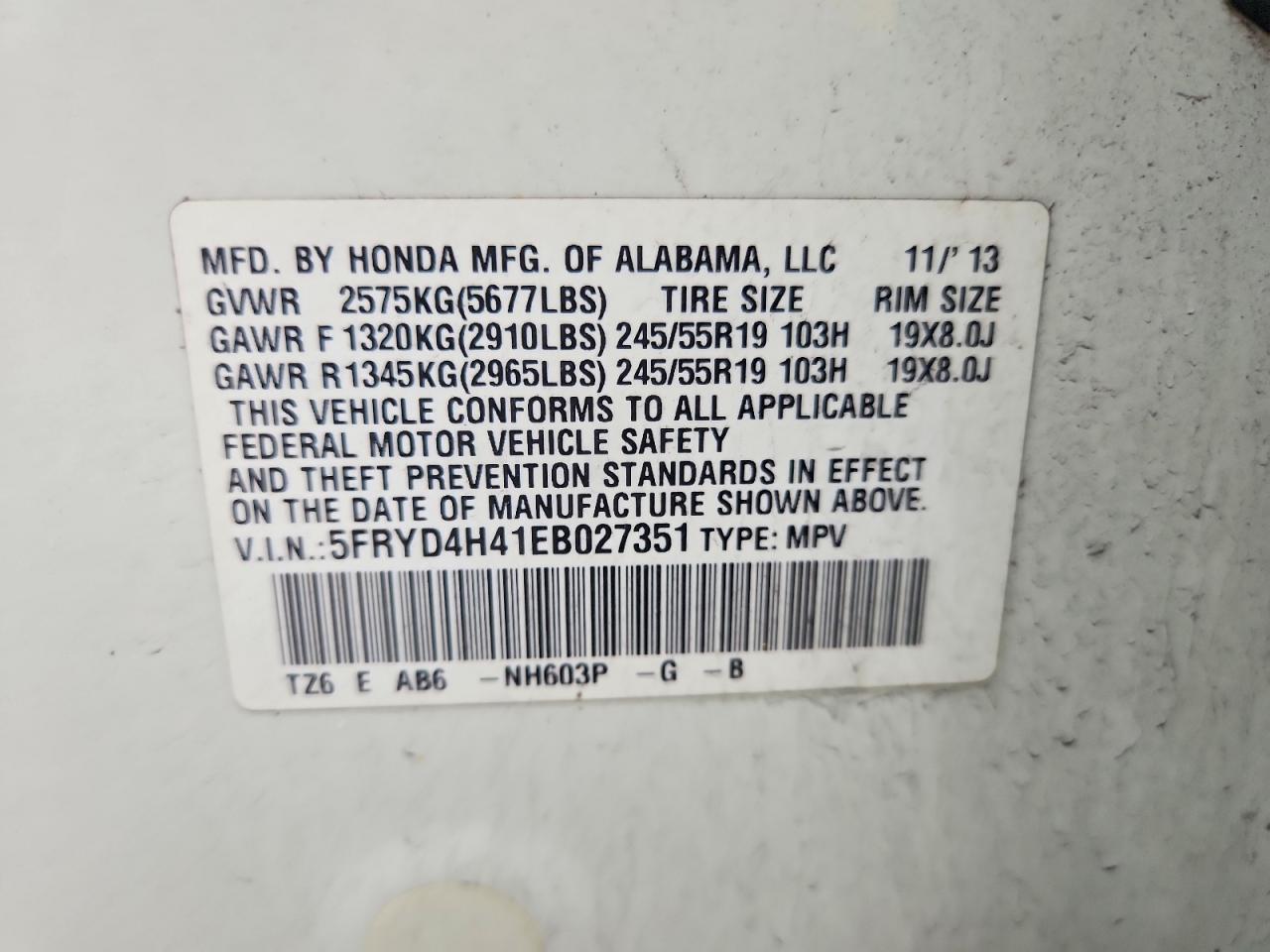 2014 Acura Mdx Technology White vin: 5FRYD4H41EB027351