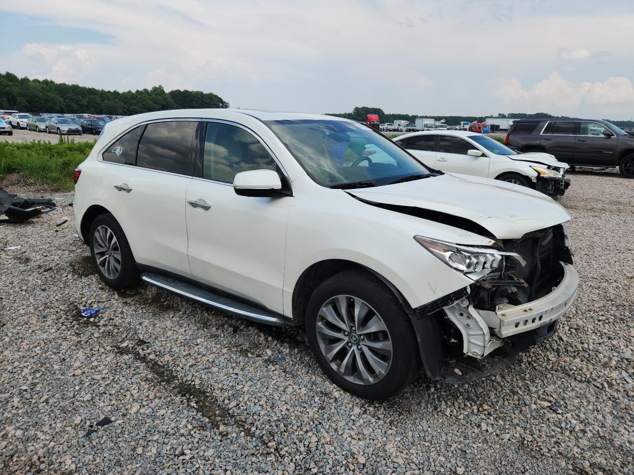 2014 Acura Mdx Technology White vin: 5FRYD4H41EB030041