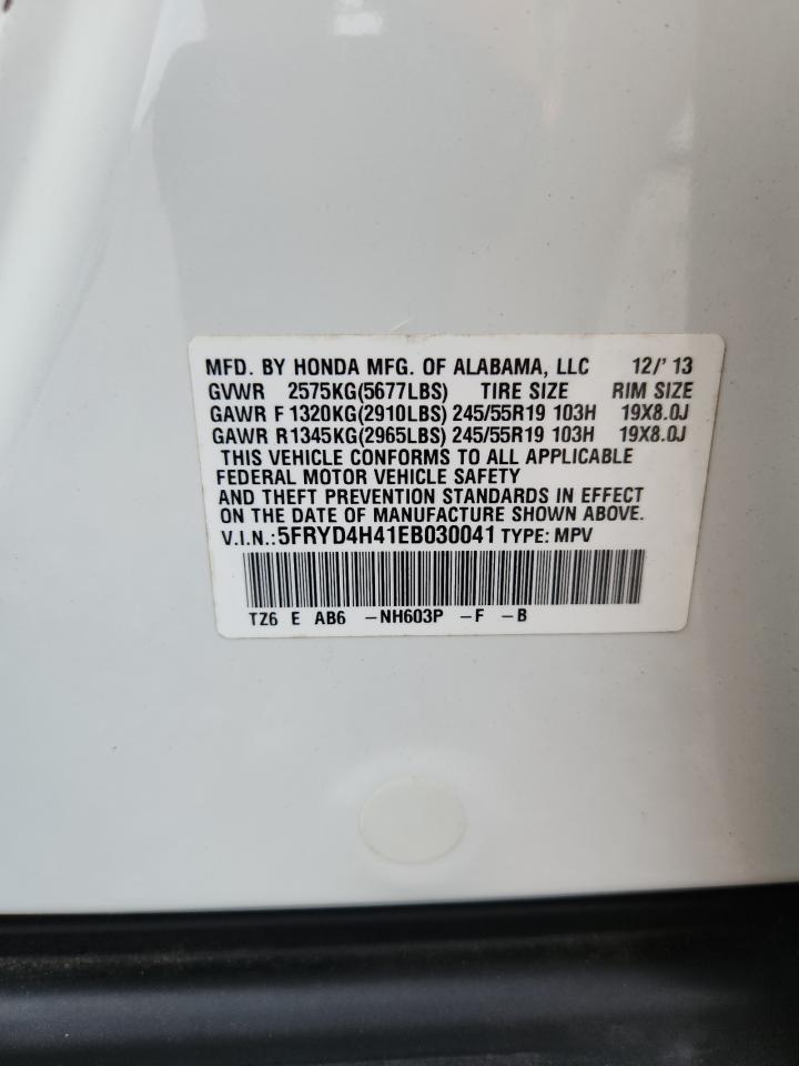 2014 Acura Mdx Technology White vin: 5FRYD4H41EB030041