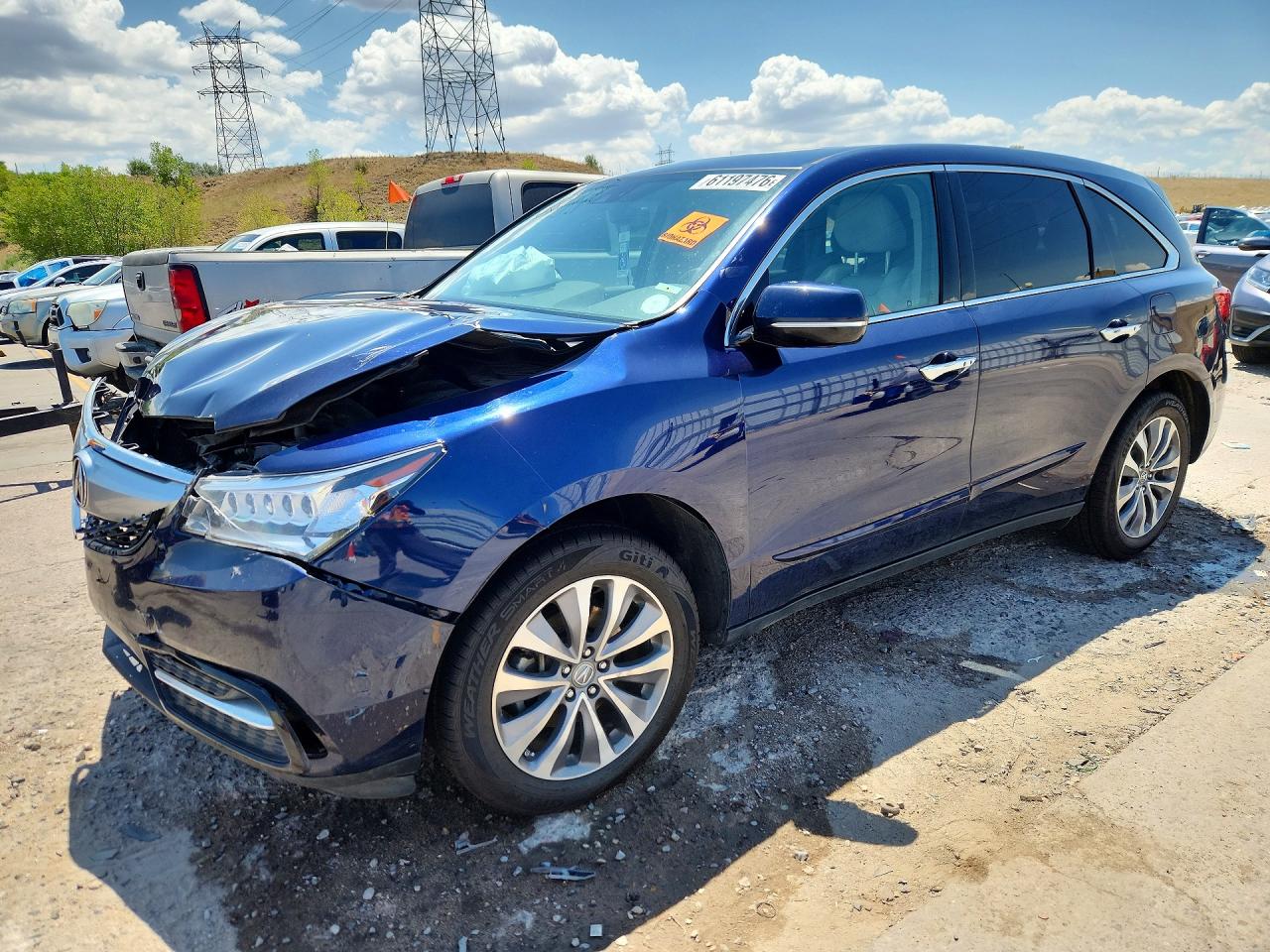 2014 Acura Mdx Technology Blue vin: 5FRYD4H41EB040505
