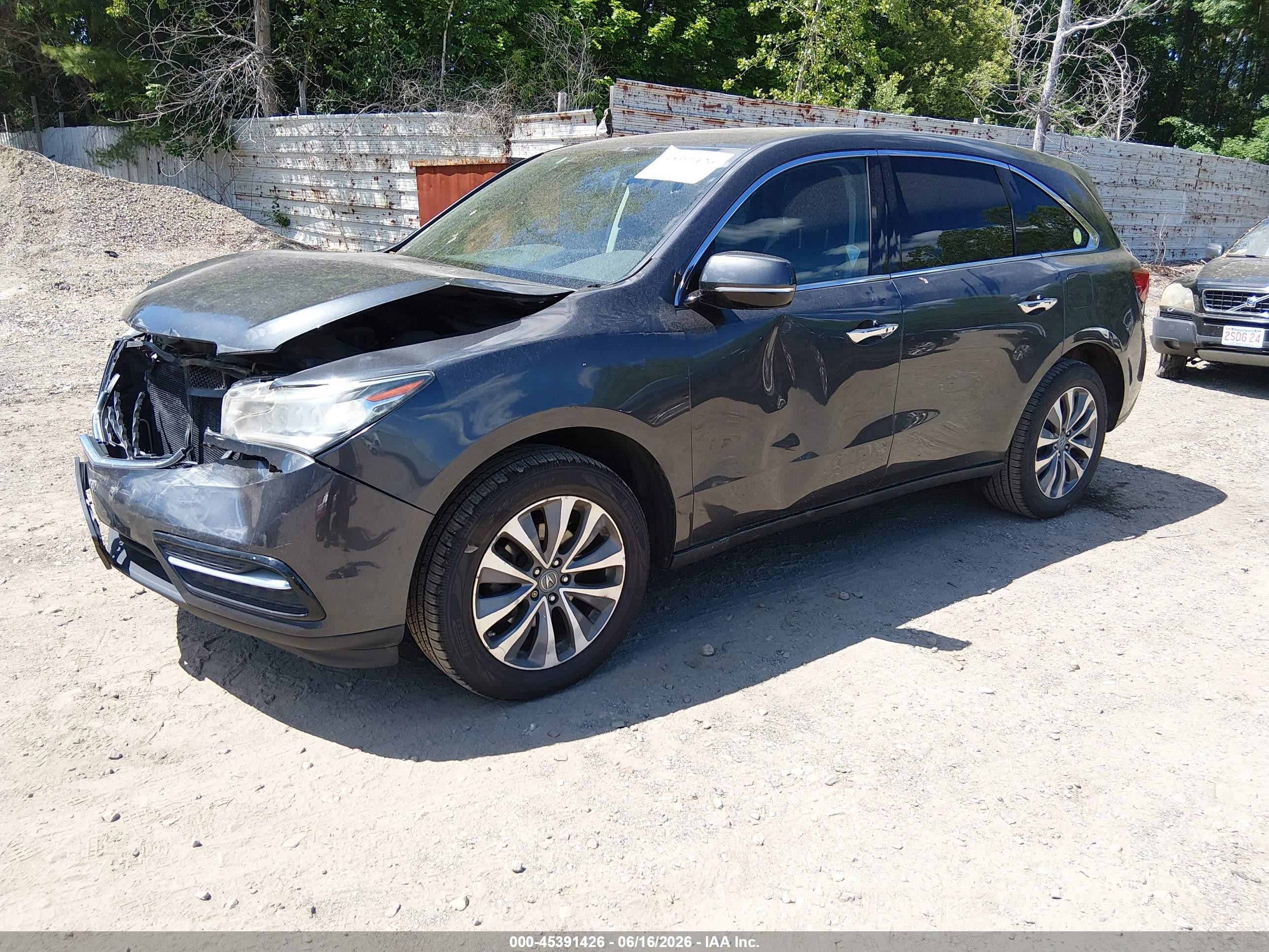 2015 Acura Mdx Technology Package Gray vin: 5FRYD4H41FB014018