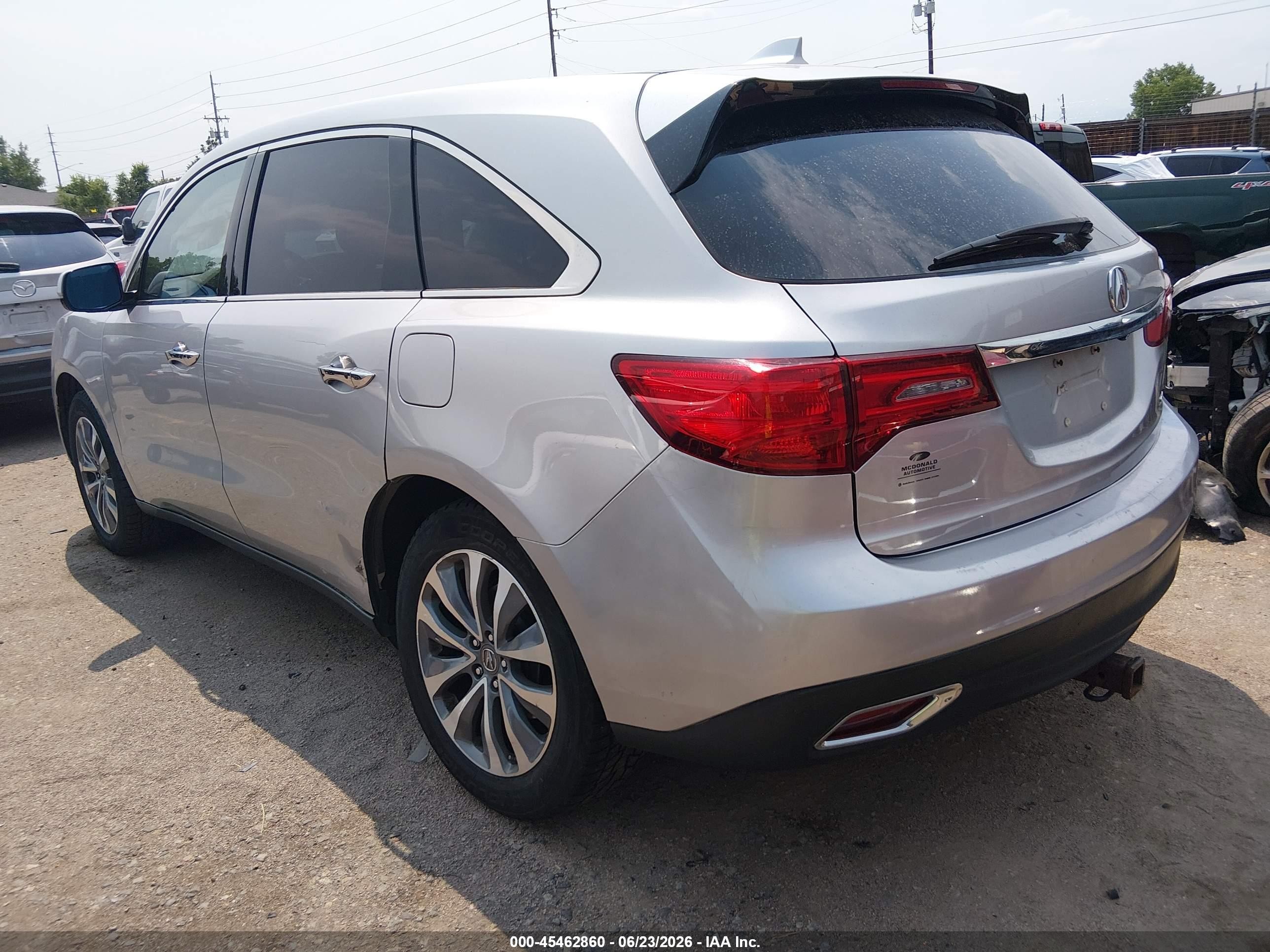 2015 Acura Mdx Technology Package Silver vin: 5FRYD4H41FB028100