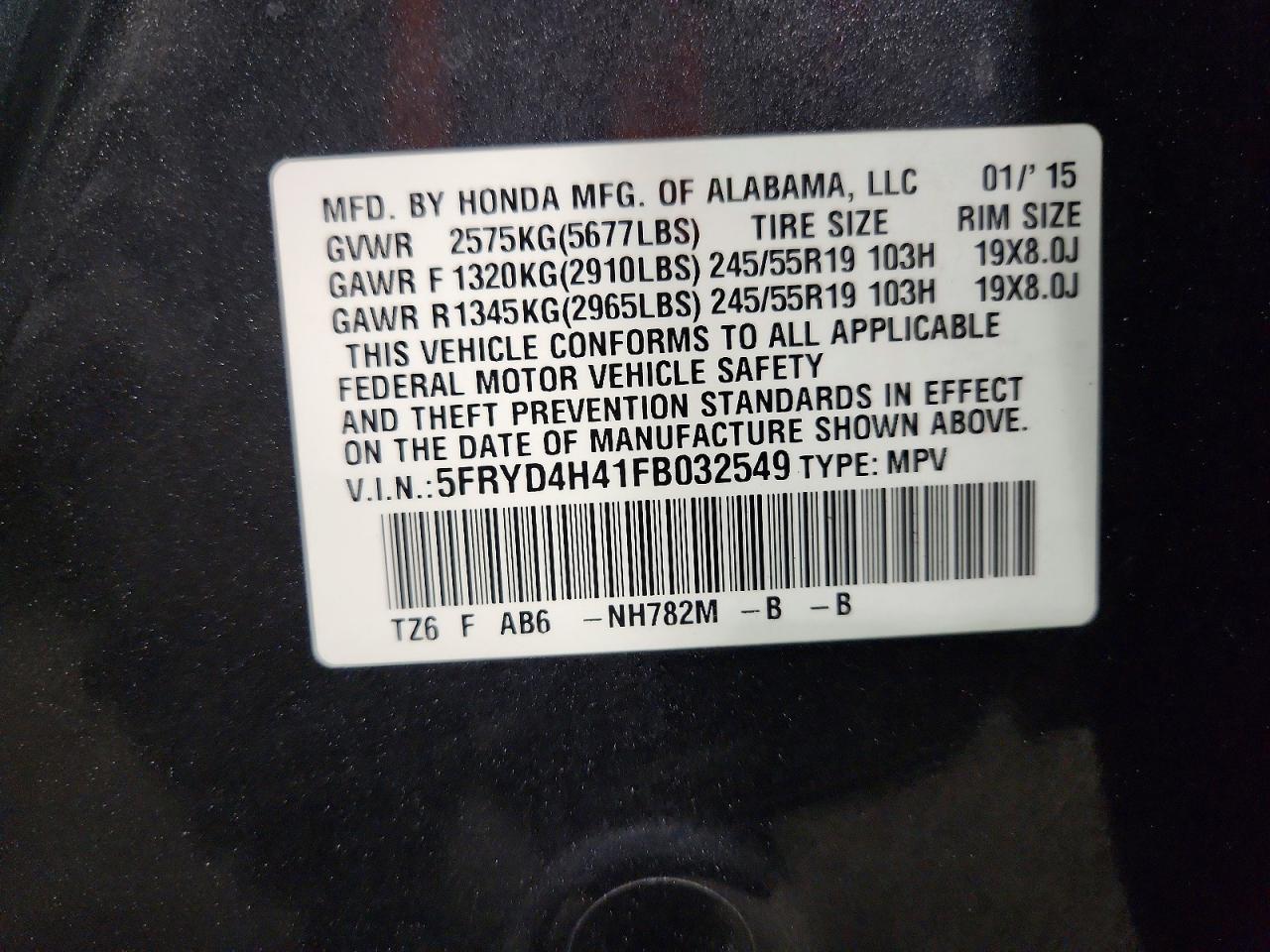2015 Acura Mdx Technology Угольный vin: 5FRYD4H41FB032549