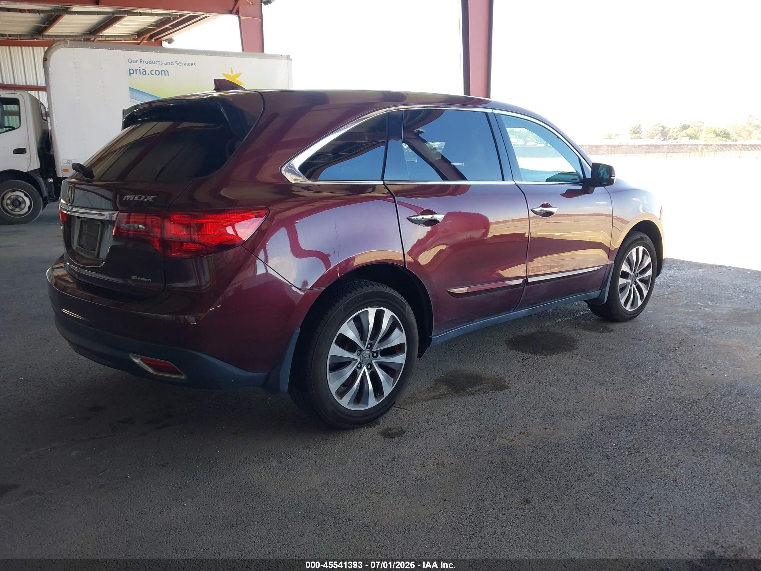 2014 Acura Mdx Technology Package Burgundy vin: 5FRYD4H42EB005472