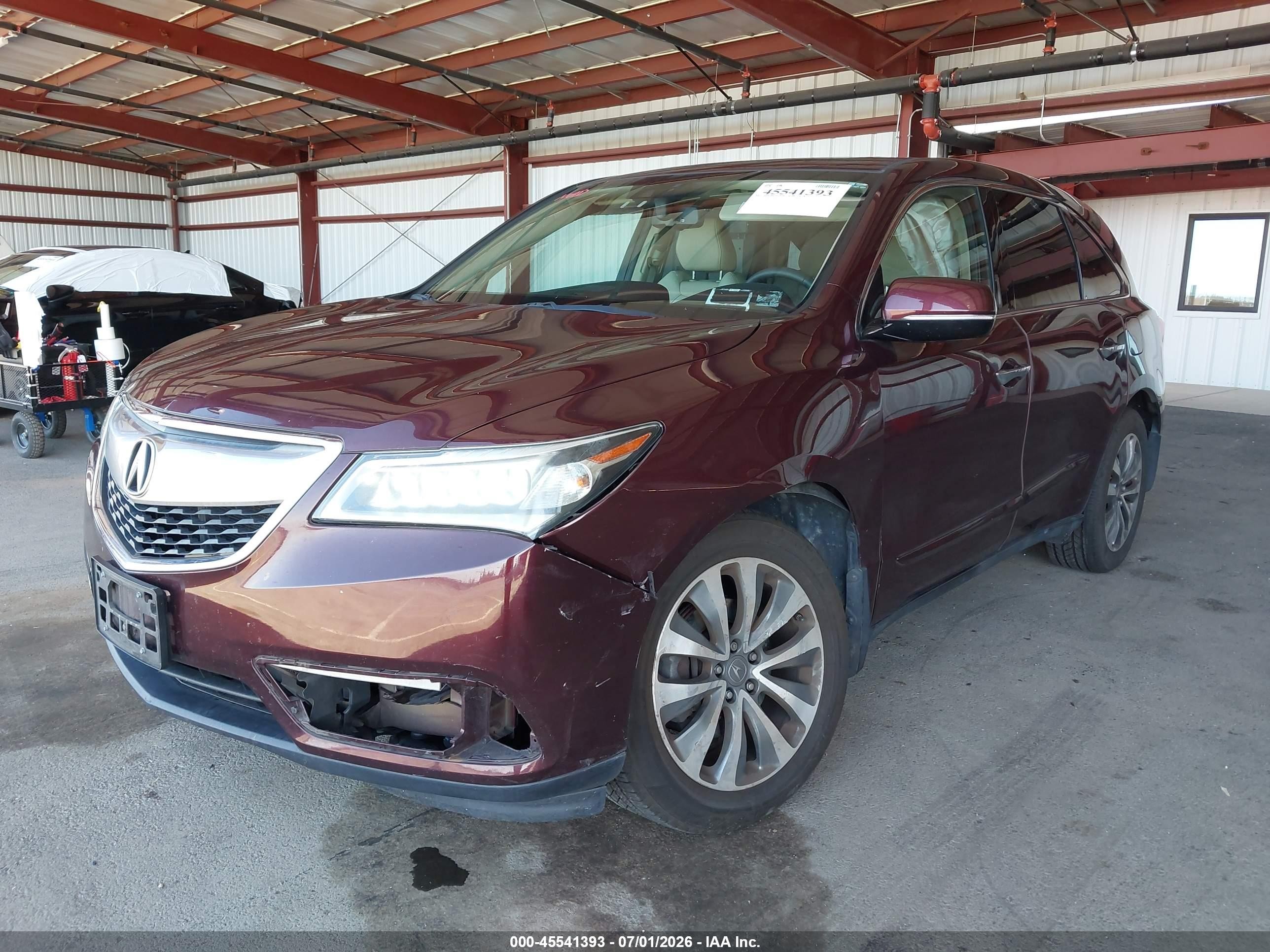 2014 Acura Mdx Technology Package Burgundy vin: 5FRYD4H42EB005472