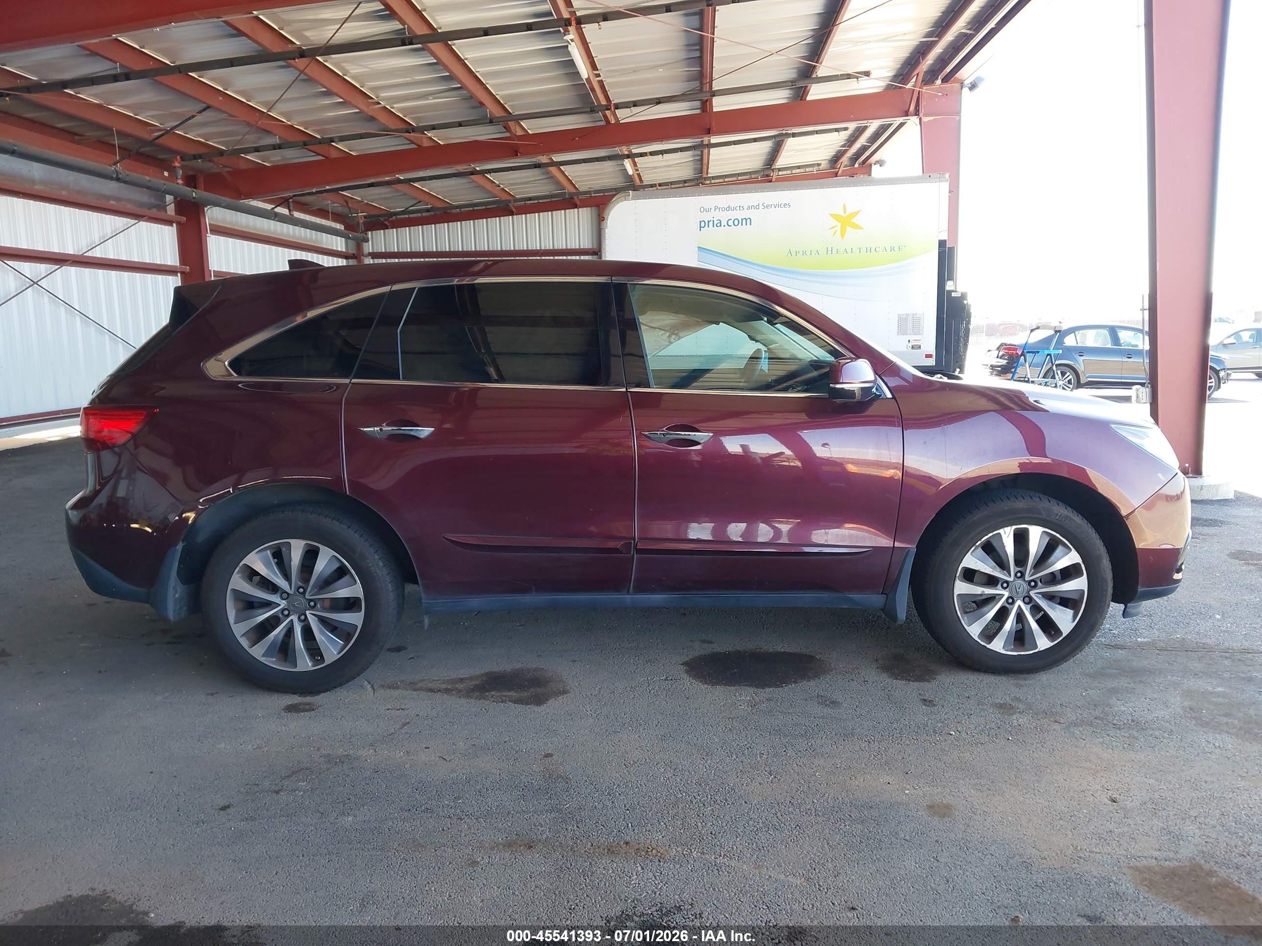 2014 Acura Mdx Technology Package Burgundy vin: 5FRYD4H42EB005472