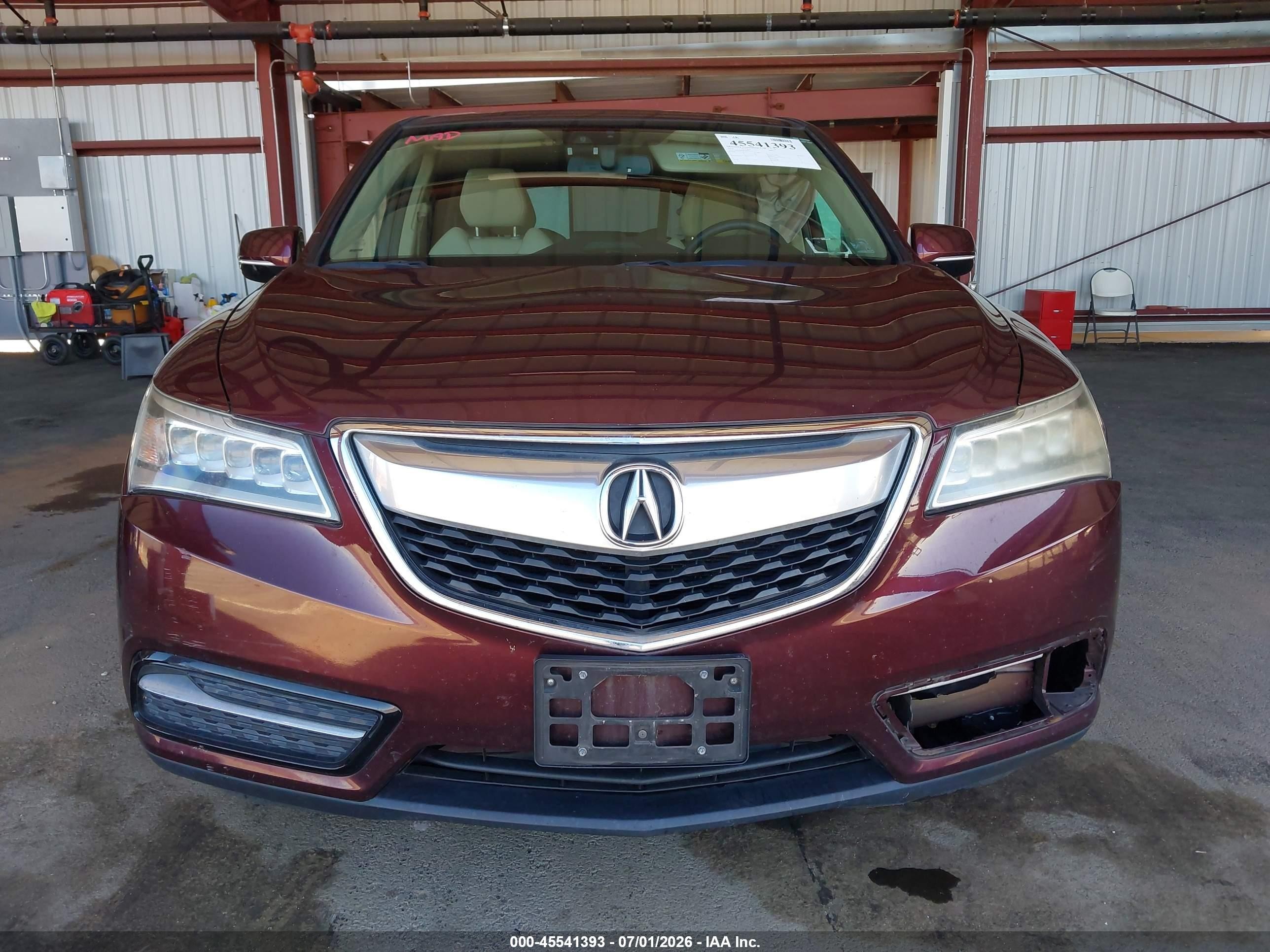 2014 Acura Mdx Technology Package Burgundy vin: 5FRYD4H42EB005472