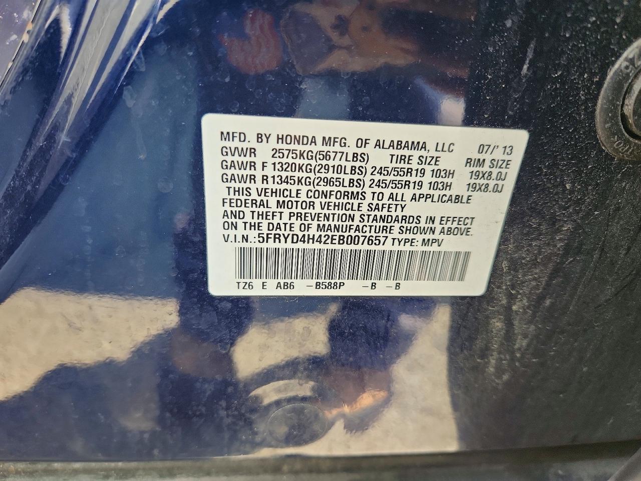 2014 Acura Mdx Technology Blue vin: 5FRYD4H42EB007657