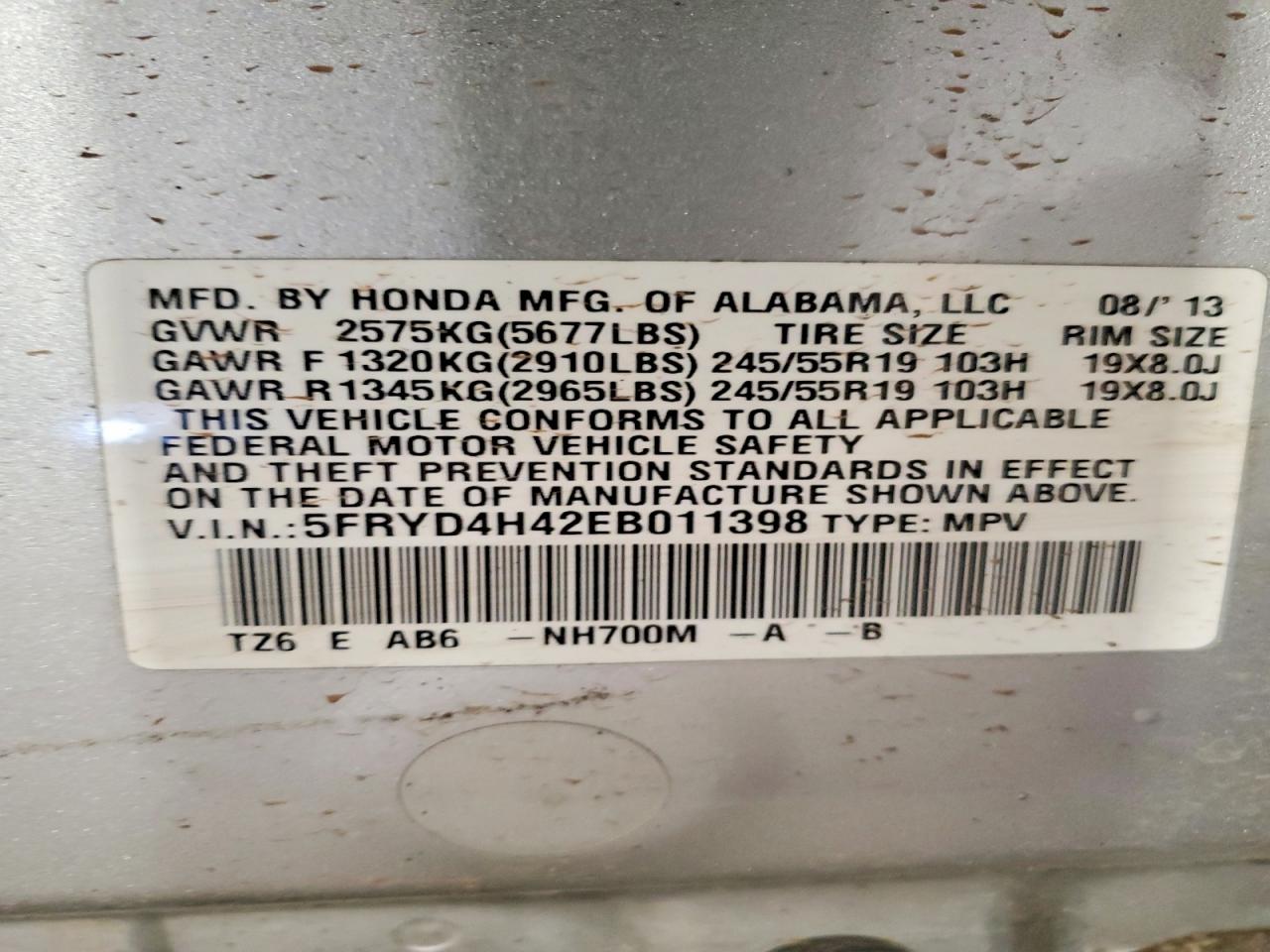 2014 Acura Mdx Technology Gray vin: 5FRYD4H42EB011398