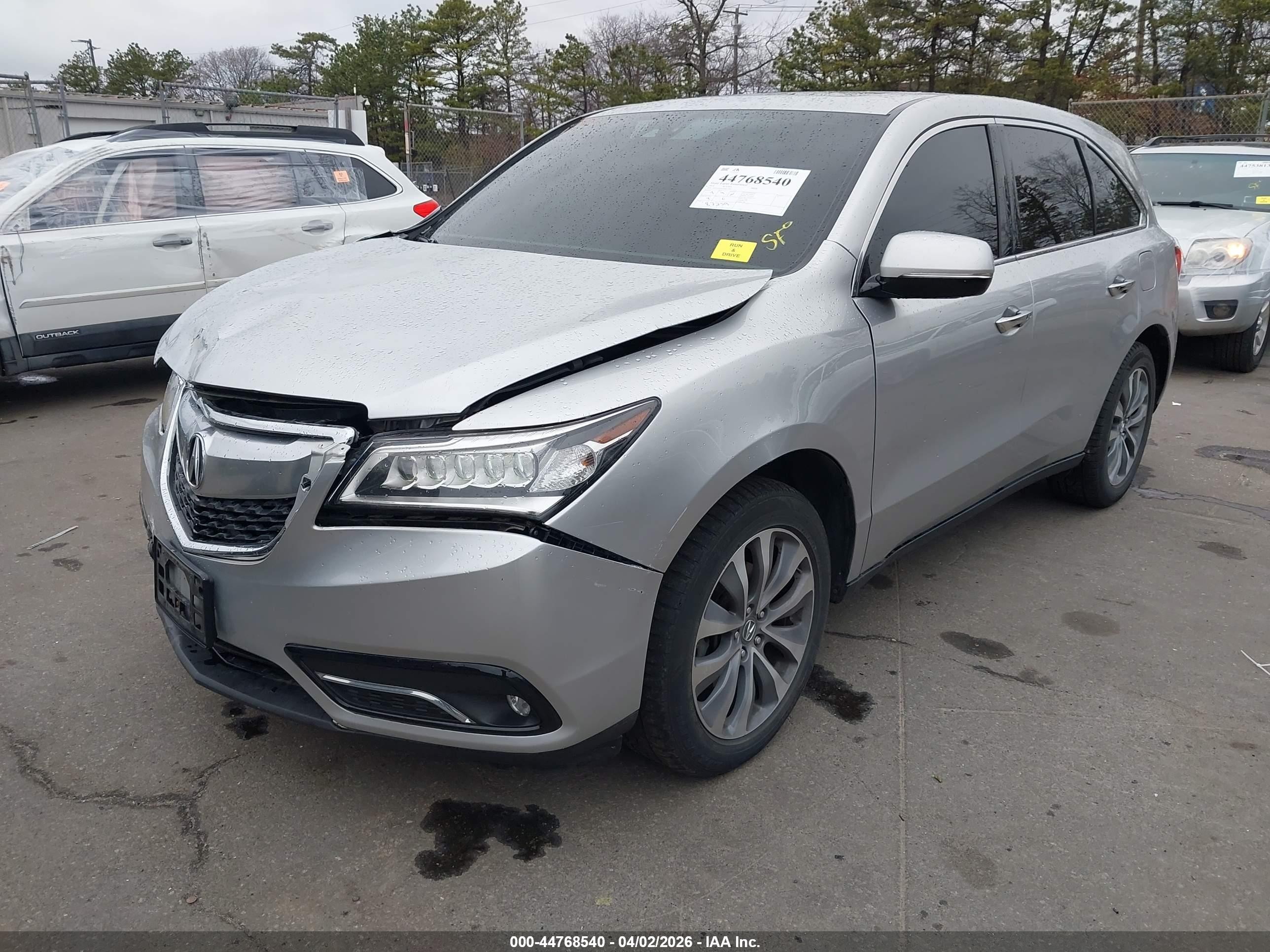 2014 Acura Mdx Technology Package Silver vin: 5FRYD4H42EB023082