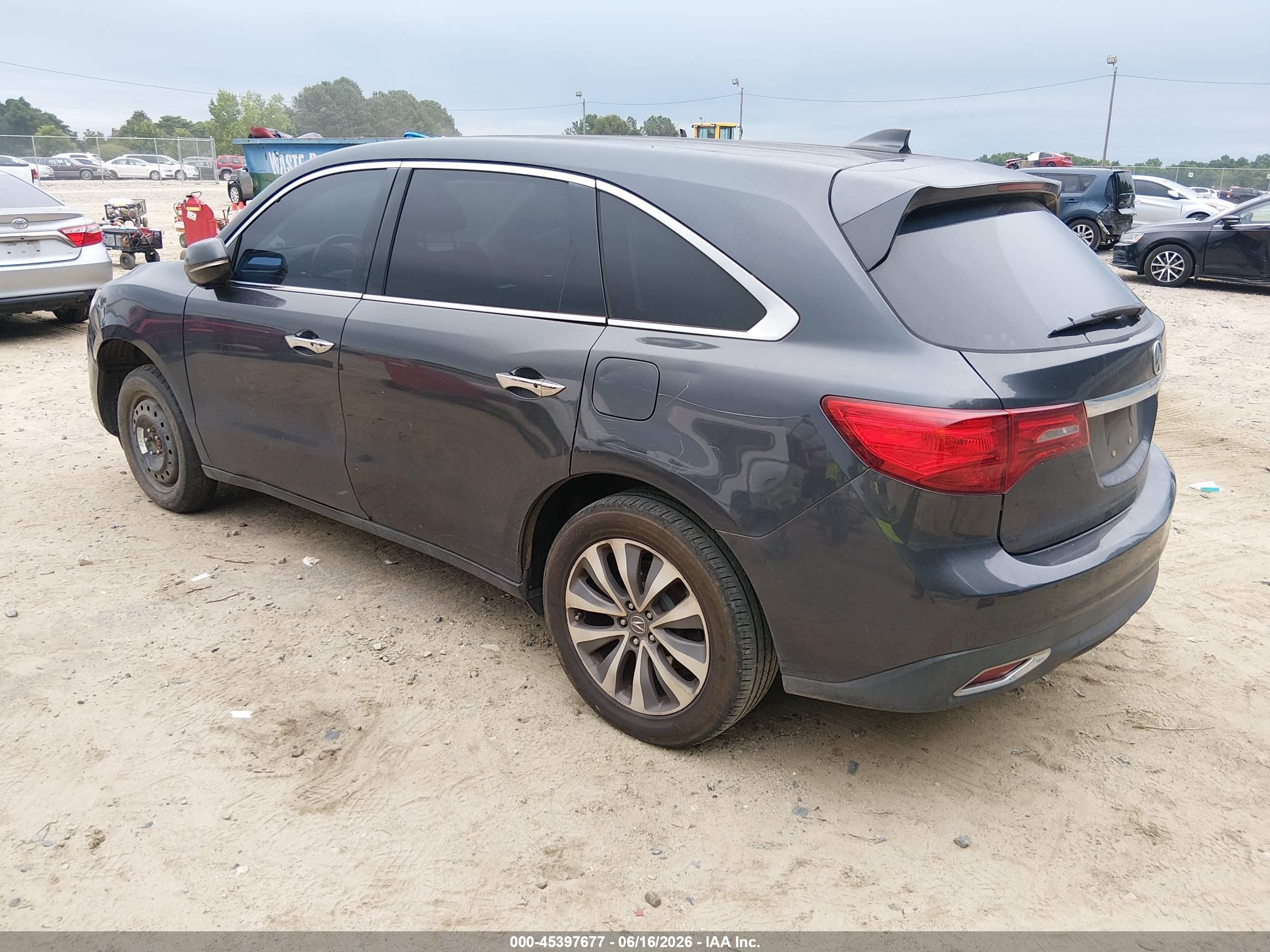 2014 Acura Mdx Technology Package Gray vin: 5FRYD4H43EB006775